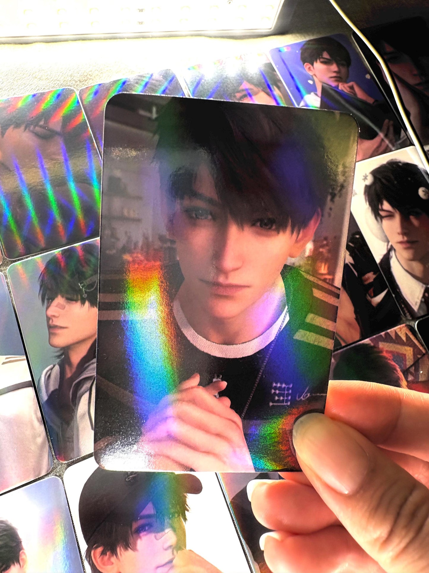 50pcs/set Caleb holographic cards! Love and Deepspace Xavier Rafayel Zayne Sylus Otome gamer gift
