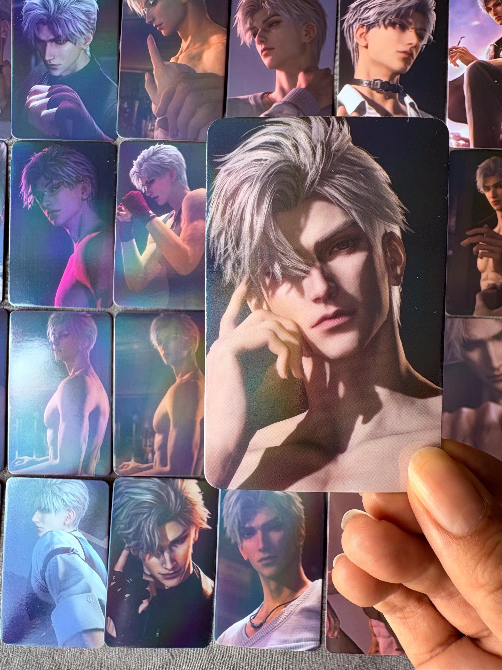 50pcs/set Sylus holographic cards! Love and Deepspace LaDS Xavier Rafayel Zayne Caleb Otome gamer gift