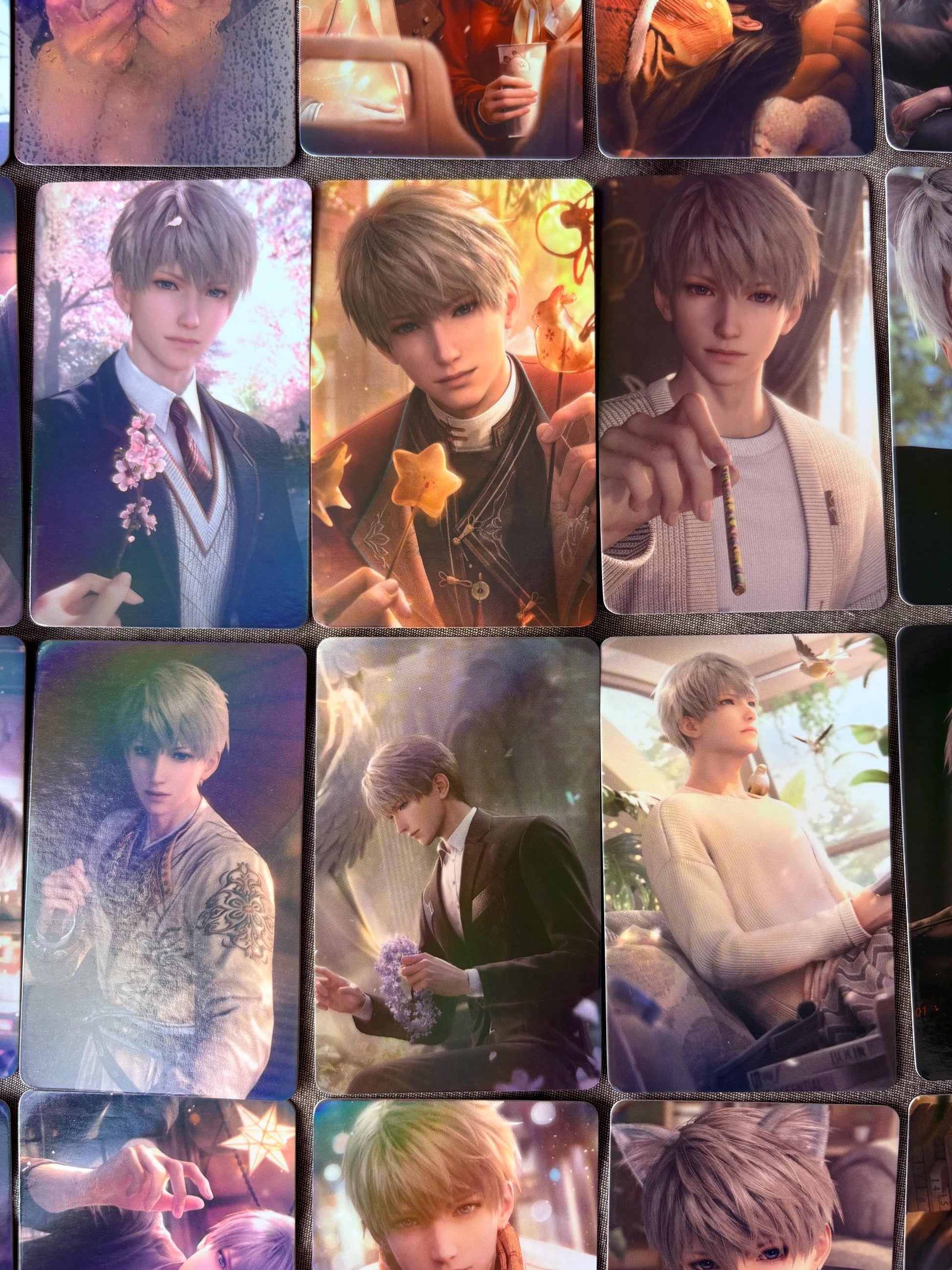 50pcs/set LaDS holographic cards! Love and Deepspace LaDS Xavier Rafayel Zayne Caleb Otome gamer gift