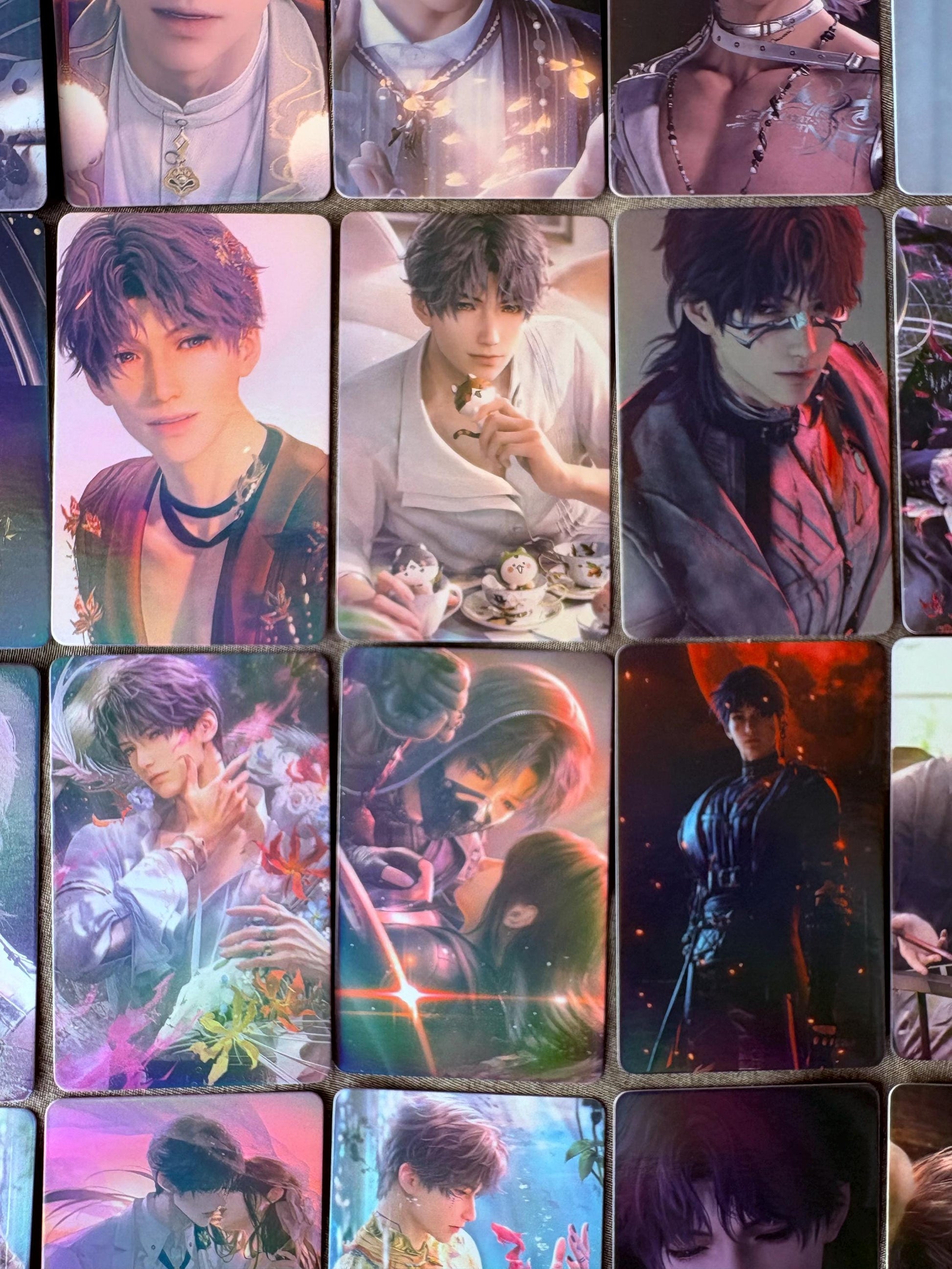 50pcs/set Rafayel holographic cards! Love and Deepspace LaDS Xavier Rafayel Zayne Caleb Otome gamer gift