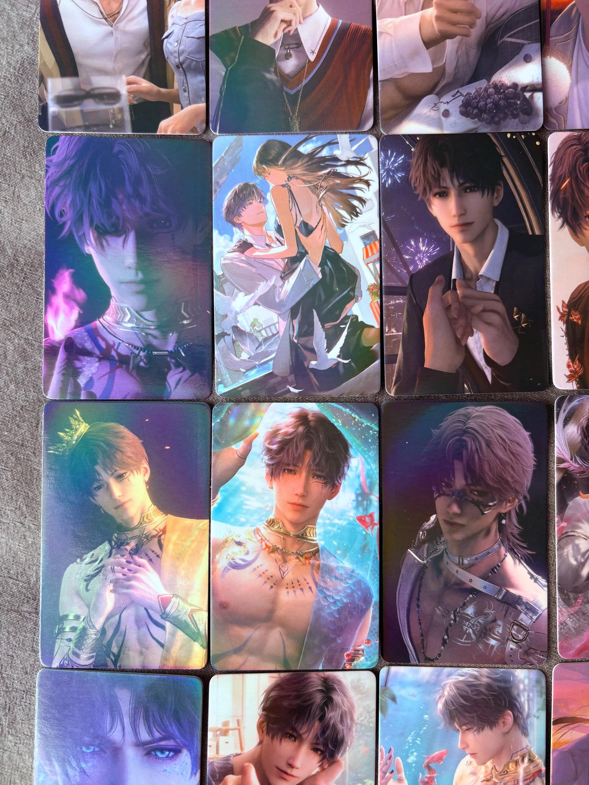 50pcs/set Rafayel holographic cards! Love and Deepspace LaDS Xavier Rafayel Zayne Caleb Otome gamer gift