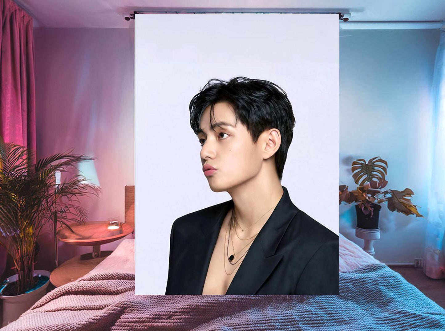 TaeHyung Hanging Tapestry | Bangtan Boys | Personalized Wall Art | Made to Order | Polyester Fabric | Ship Flag Banner