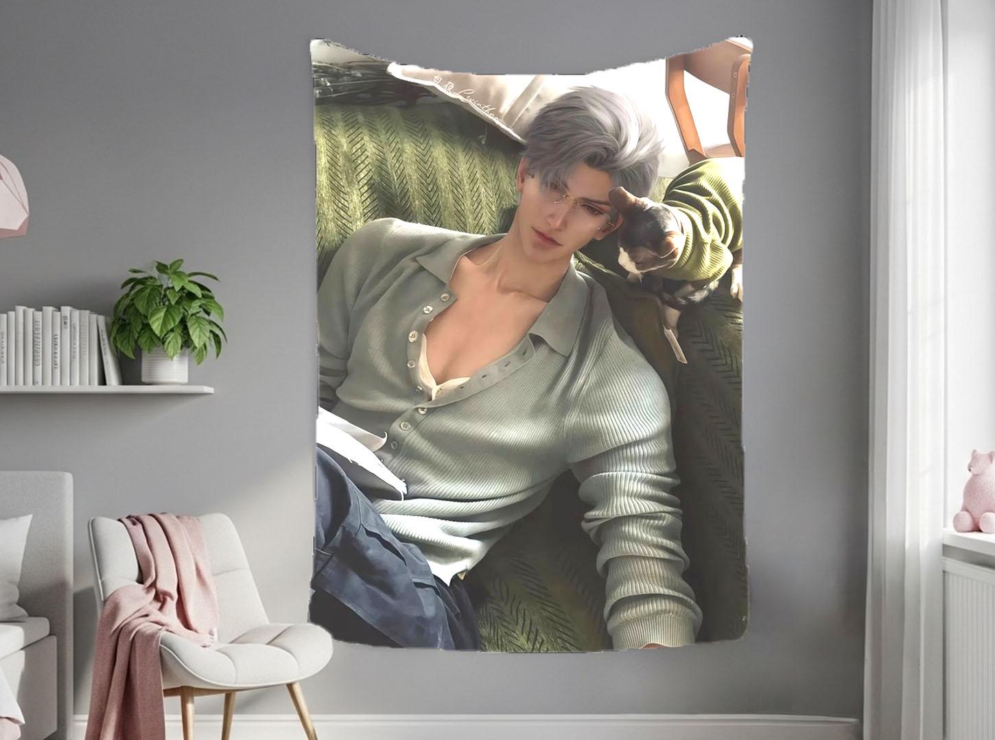 Sylus Hanging Tapestry | Love and Deepspace | Personalized Wall Art | Made to Order | Polyester Fabric | Ship Flag Banner