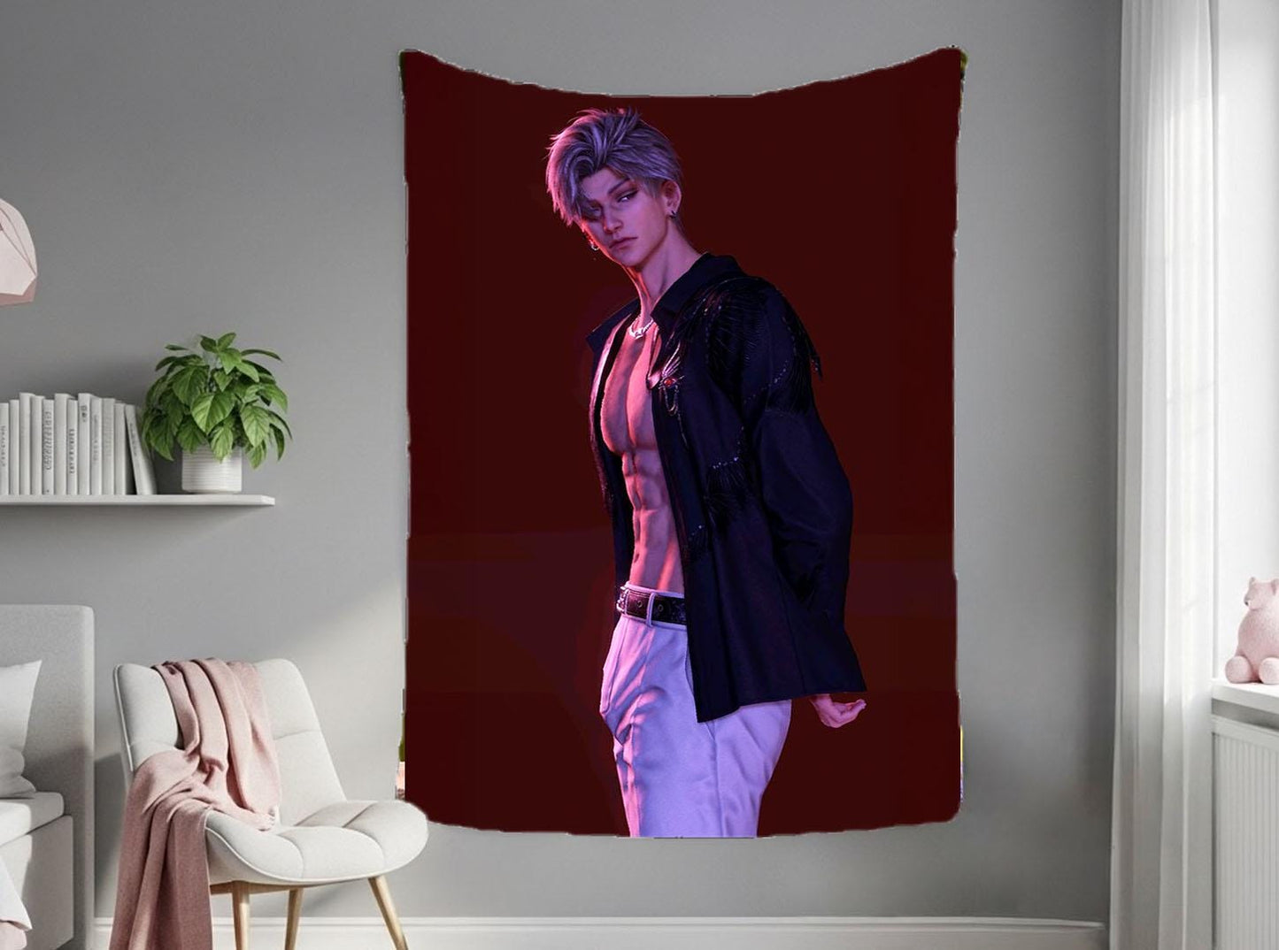 Sylus Hanging Tapestry | Love and Deepspace | Personalized Wall Art | Made to Order | Polyester Fabric | Ship Flag Banner