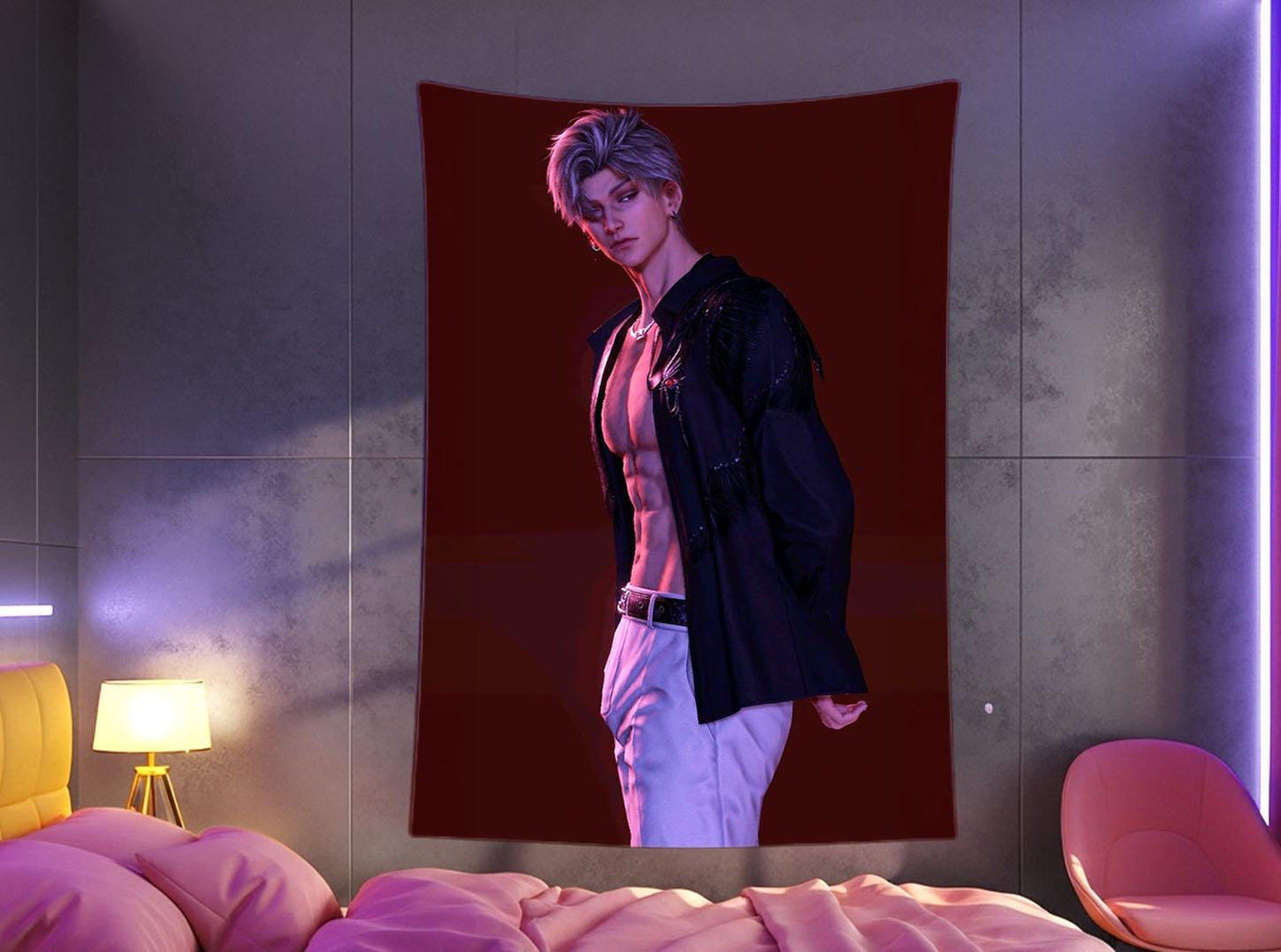 Sylus Hanging Tapestry | Love and Deepspace | Personalized Wall Art | Made to Order | Polyester Fabric | Ship Flag Banner