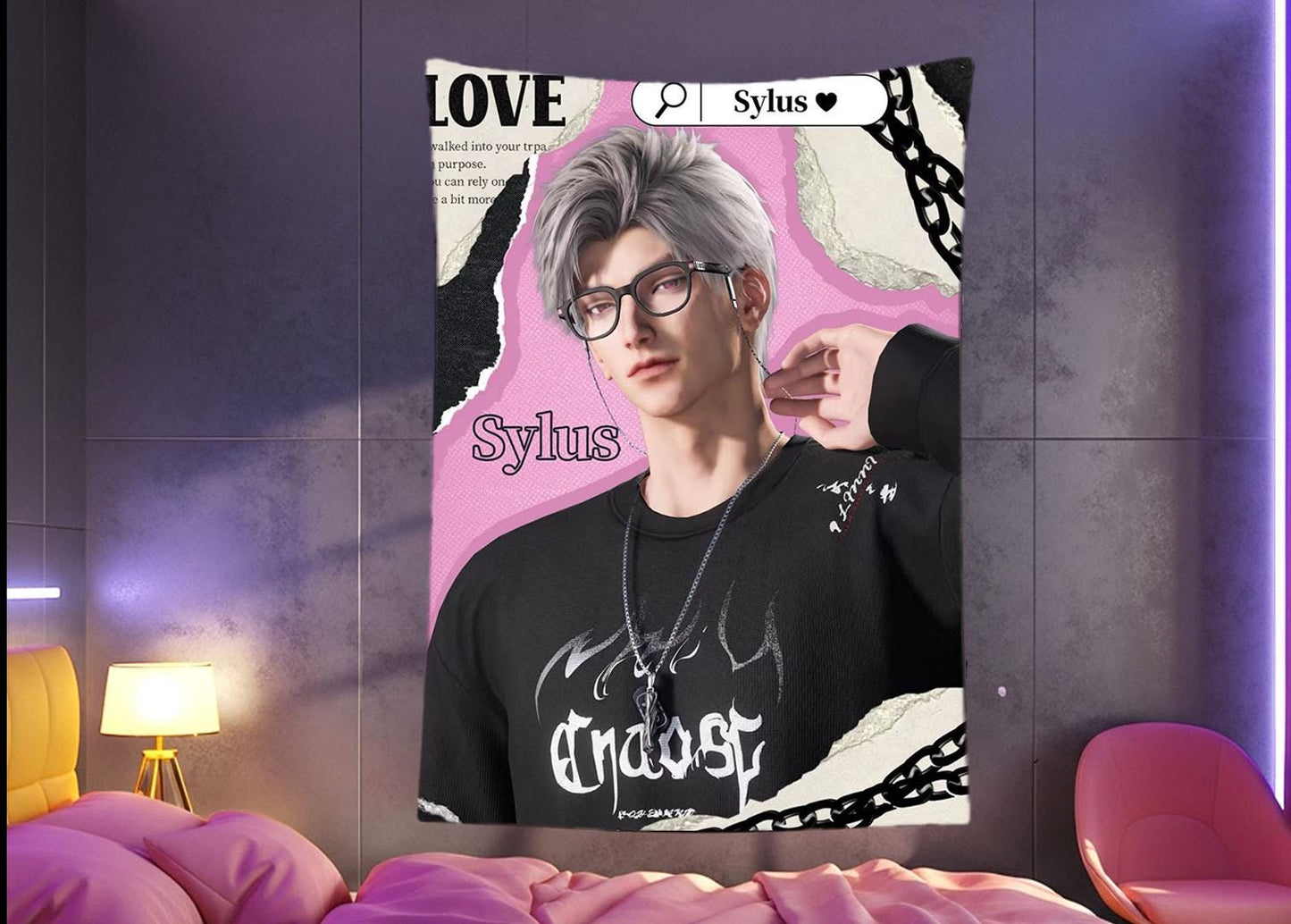 Sylus Hanging Tapestry | Love and Deepspace | Personalized Wall Art | Polyester Fabric | Ship Flag Banner