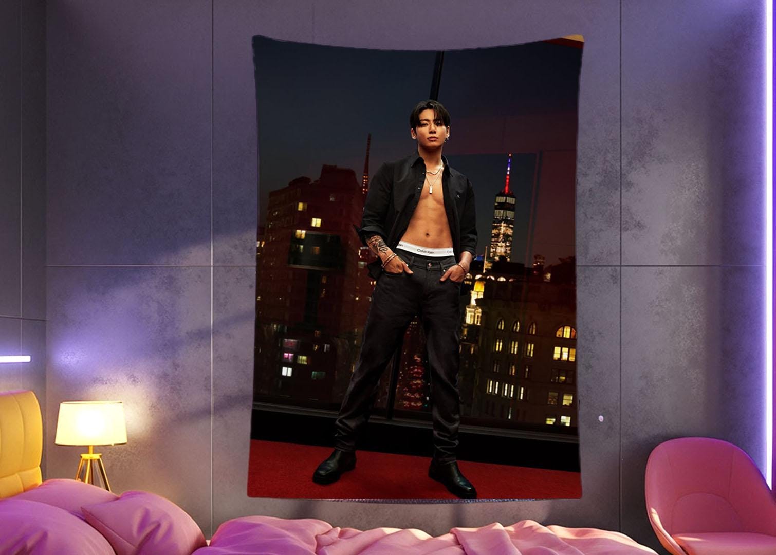 Jungkook Hanging Tapestry | Bantan Boys | Personalized Wall Art | Polyester Fabric | Ship Flag Banner