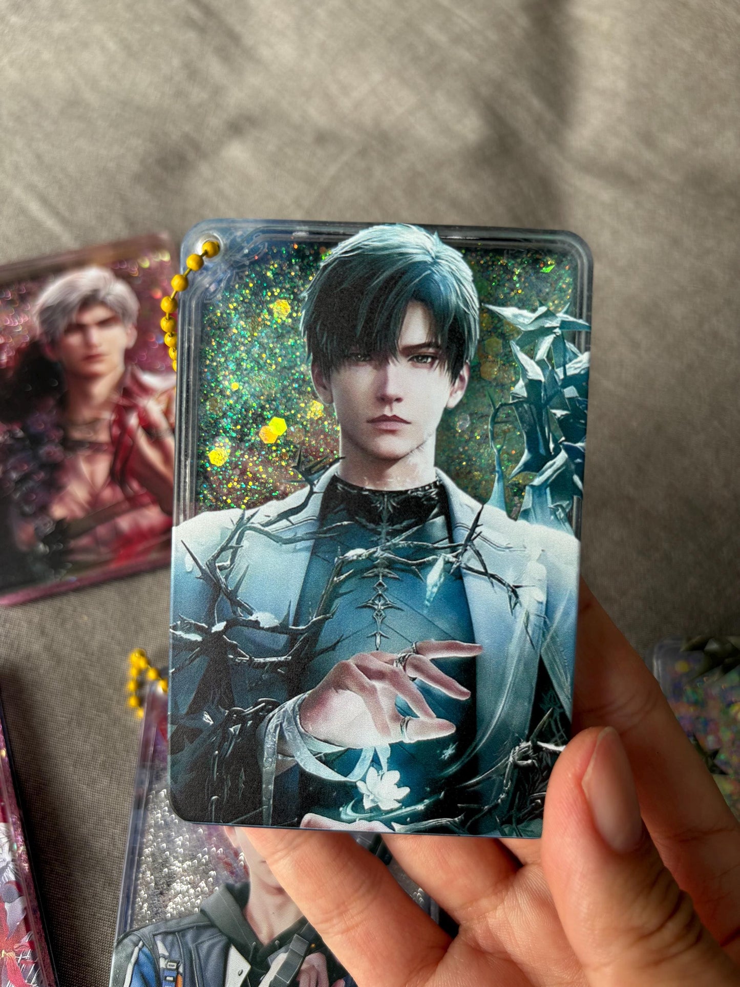 LaDS Acrylic quicksand keychains! Sylus Xavier Rafayel Zayne Caleb Otome gamer gift