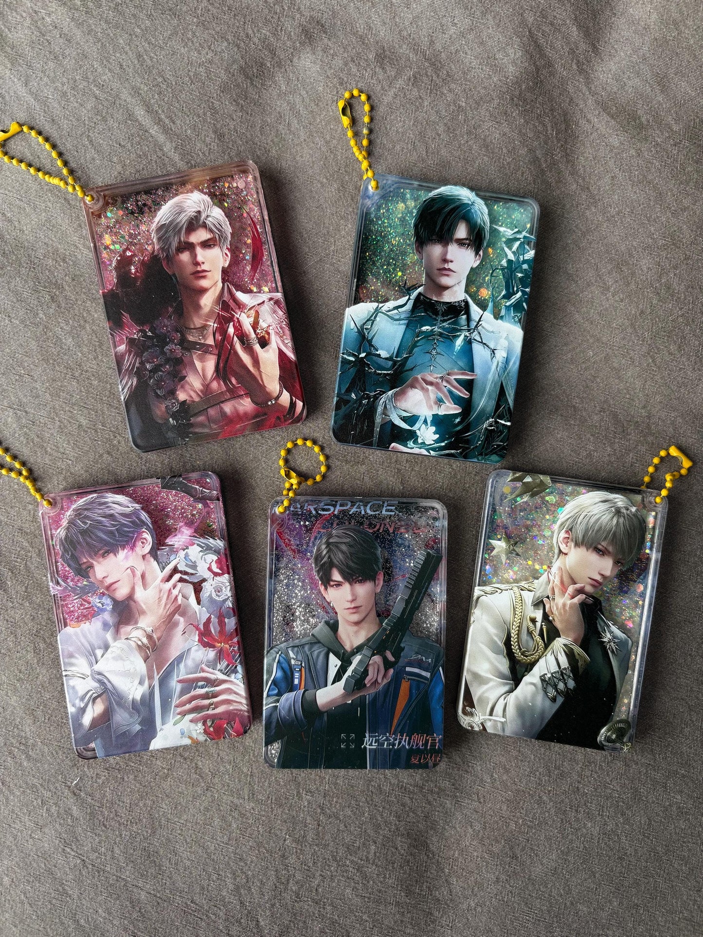 LaDS Acrylic quicksand keychains! Sylus Xavier Rafayel Zayne Caleb Otome gamer gift