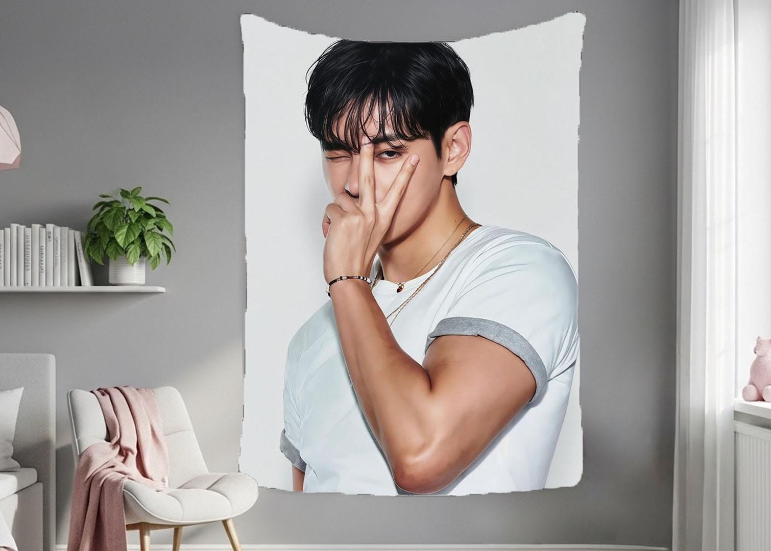 TaeHyung Hanging Tapestry | Bangtan Boys | Personalized Wall Art | Polyester Fabric | Ship Flag Banner