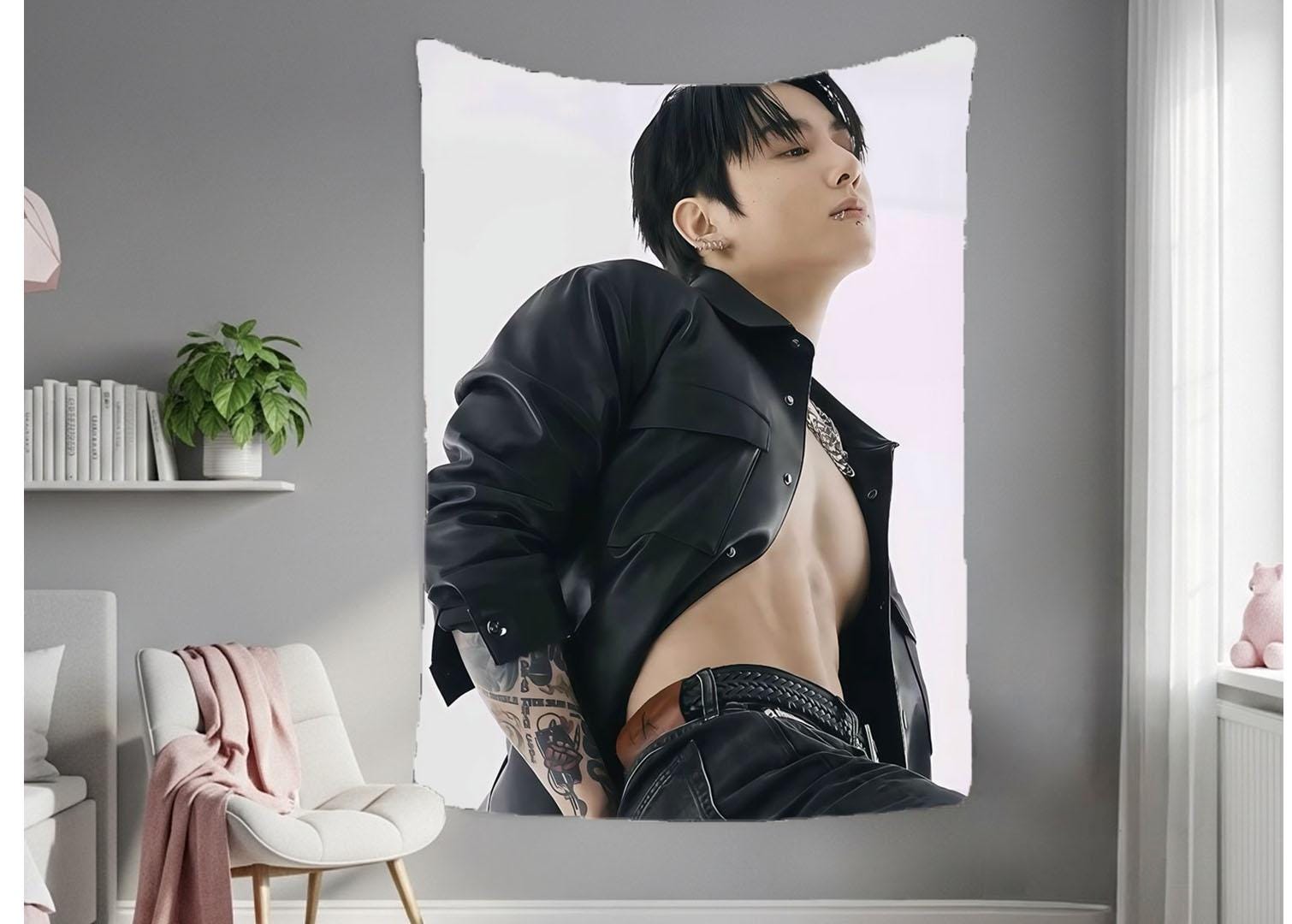 Jungkook Hanging Tapestry | Bantan Boys | Personalized Wall Art | Polyester Fabric | Ship Flag Banner