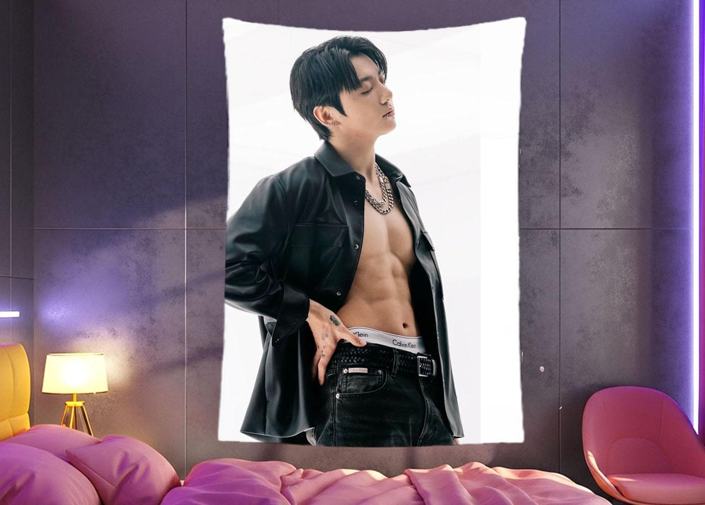 Jungkook Hanging Tapestry | Bantan Boys | Personalized Wall Art | Polyester Fabric | Ship Flag Banner