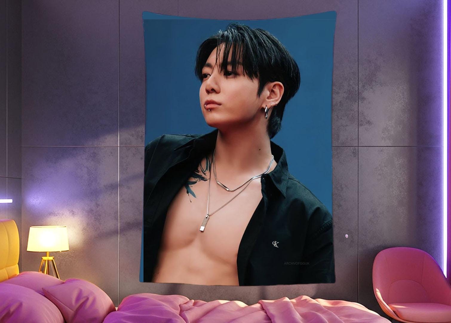 Jungkook Hanging Tapestry | Bantan Boys | Personalized Wall Art | Polyester Fabric | Ship Flag Banner