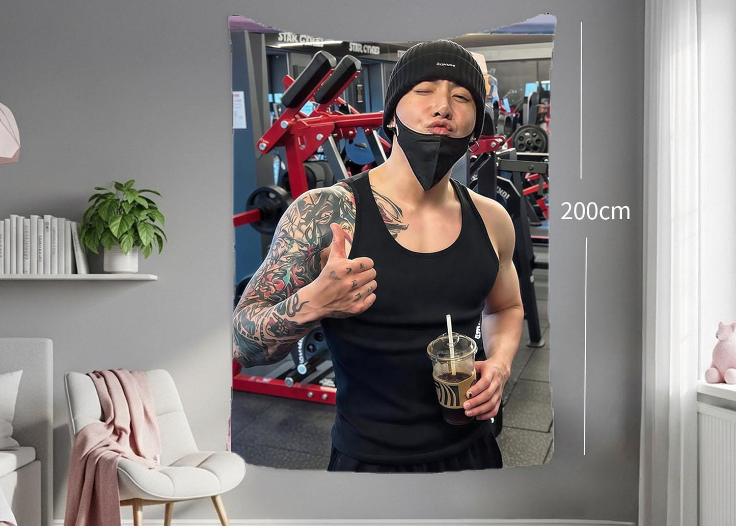 Jungkook Hanging Tapestry | Bantan Boys | Personalized Wall Art | Polyester Fabric | Ship Flag Banner