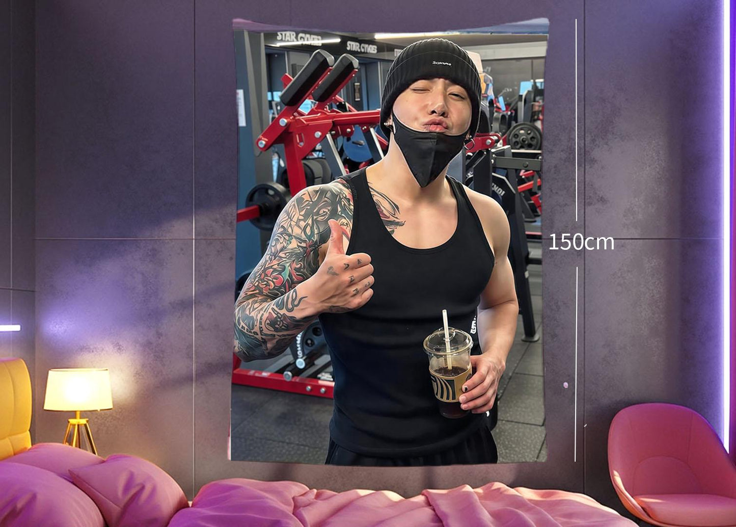 Jungkook Hanging Tapestry | Bantan Boys | Personalized Wall Art | Polyester Fabric | Ship Flag Banner