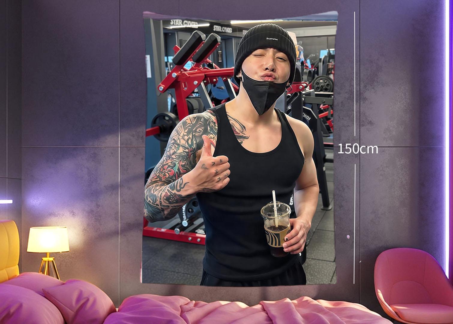 Jungkook Hanging Tapestry | Bantan Boys | Personalized Wall Art | Polyester Fabric | Ship Flag Banner