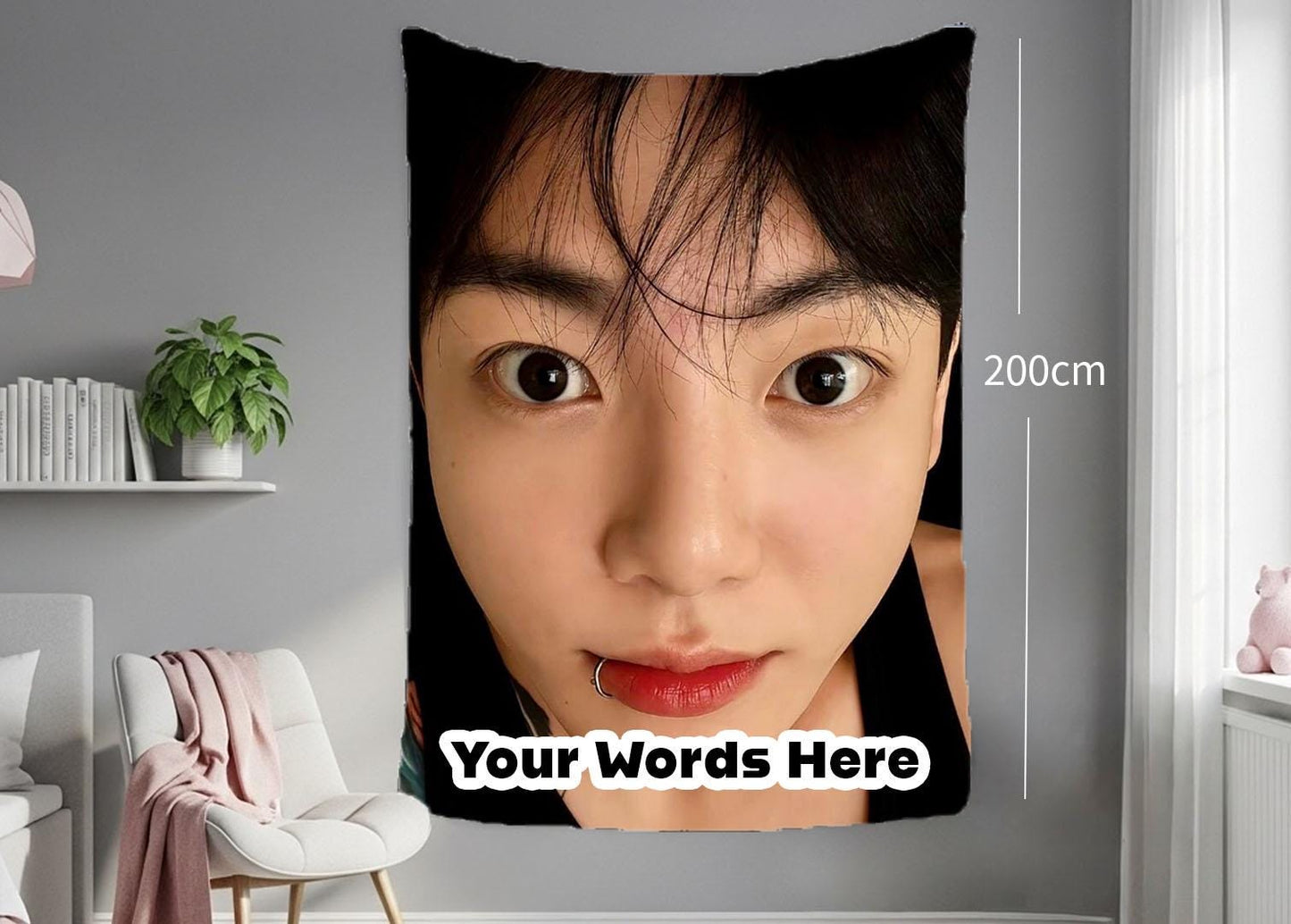 TaeHyung Hanging Tapestry | Bangtan Boys | Personalized Wall Art | Polyester Fabric | Ship Flag Banner