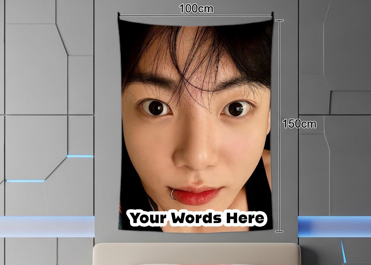 TaeHyung Hanging Tapestry | Bangtan Boys | Personalized Wall Art | Polyester Fabric | Ship Flag Banner