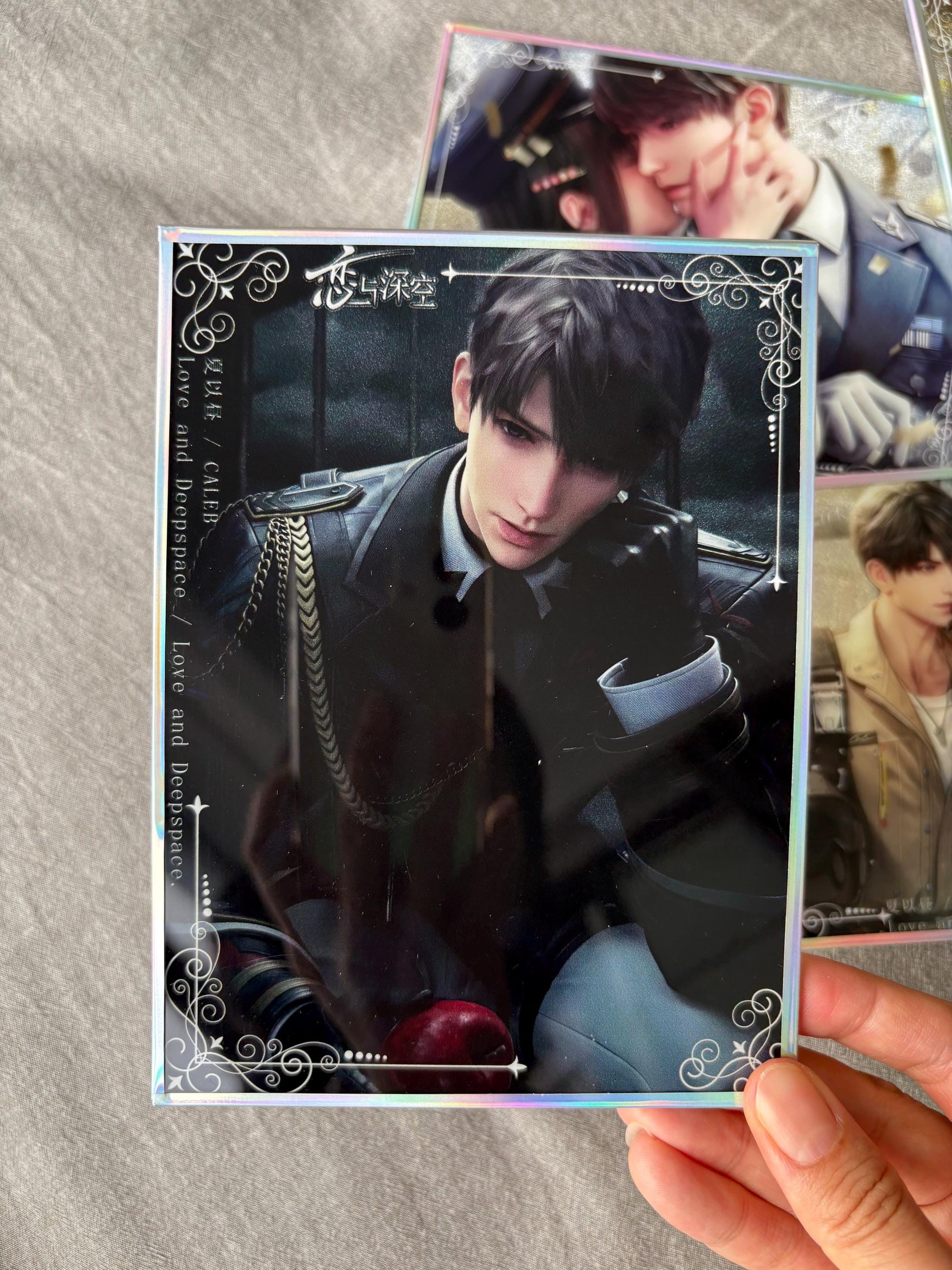 7pc Caleb Holographic Shikishi Cards – Love and Deepspace Fanmade Gifts