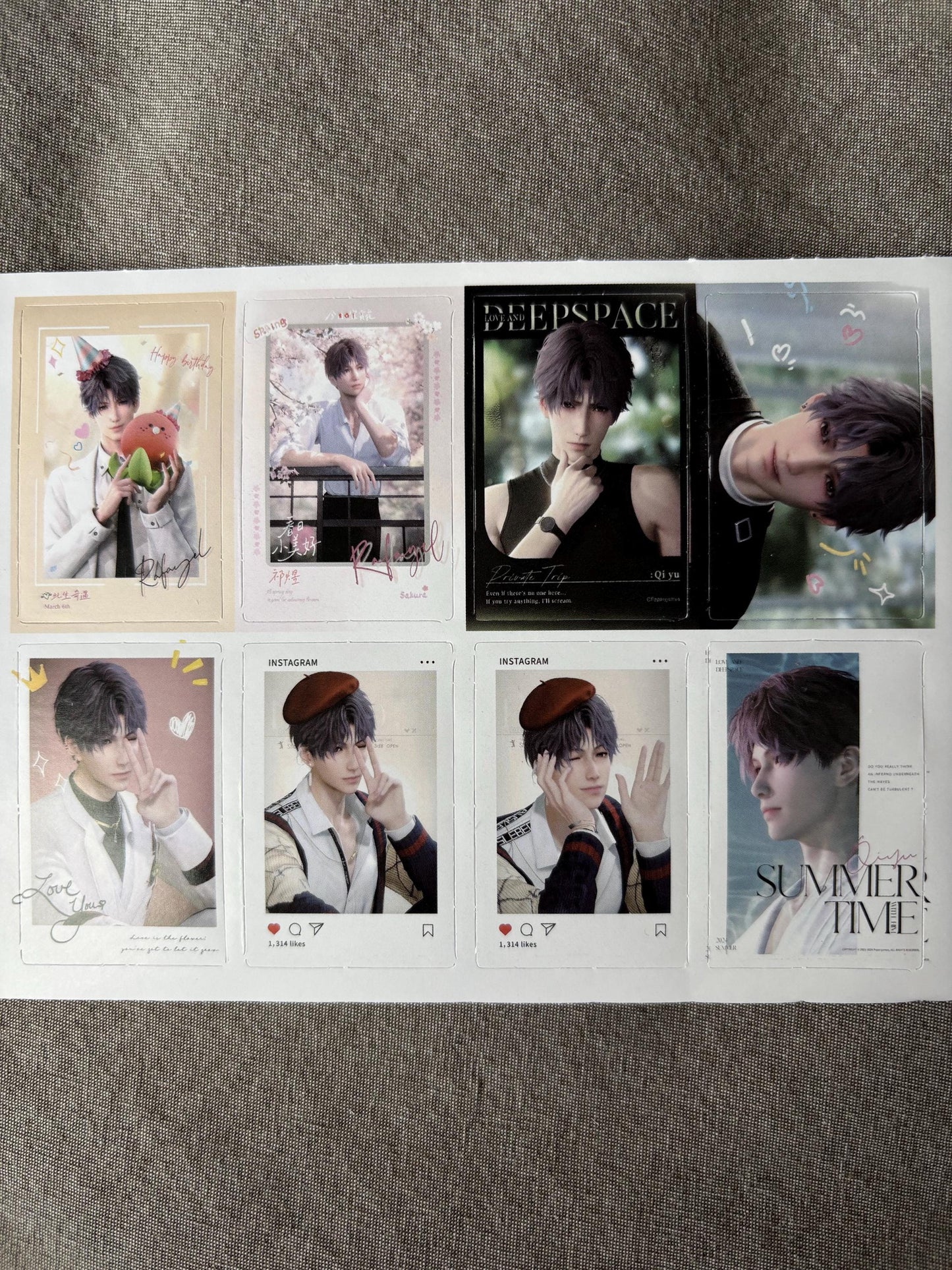 Love and Deepspace Rafayel Stickers: Vinyl Decals, 63pcs