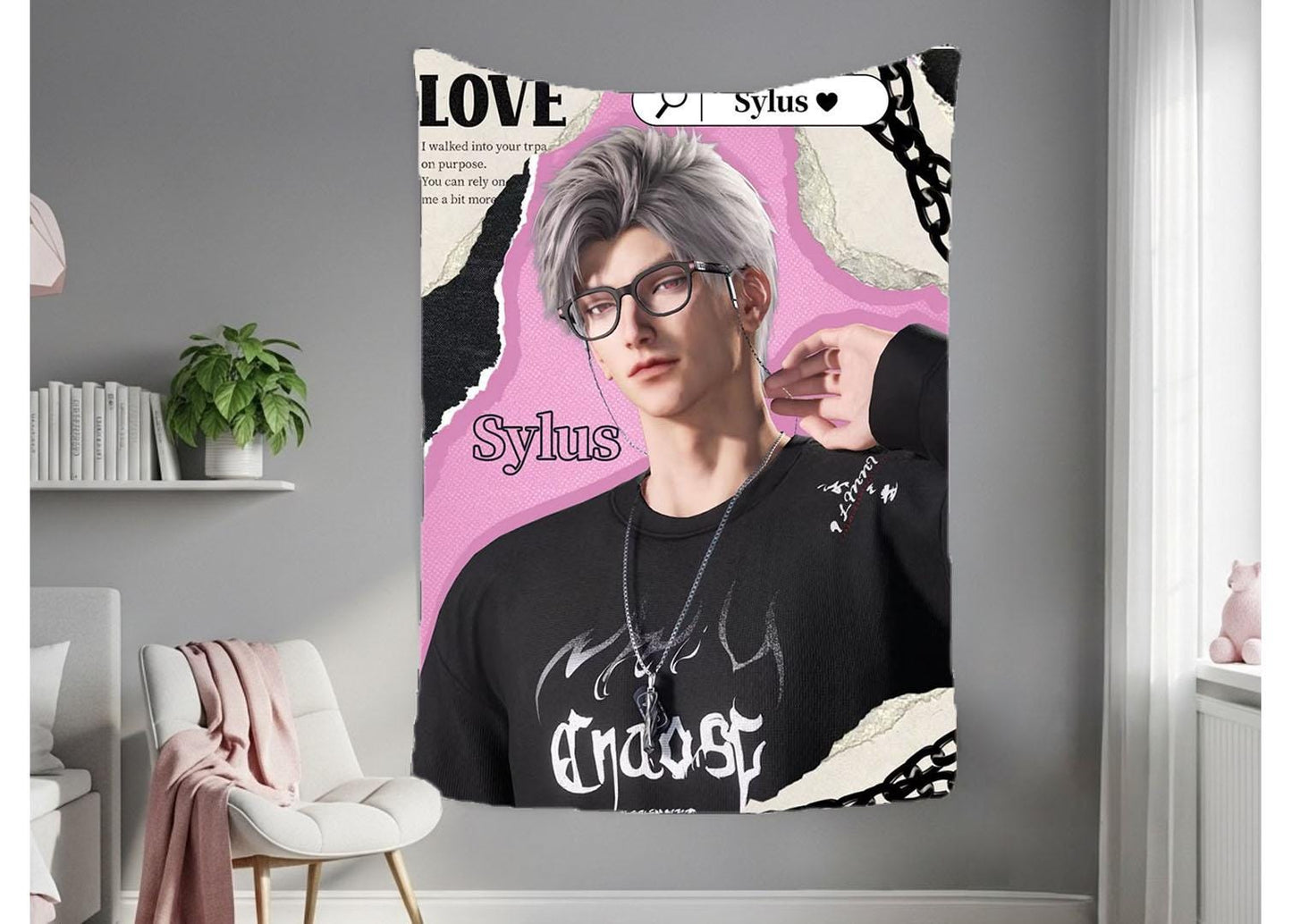 Sylus Hanging Tapestry | Love and Deepspace | Personalized Wall Art | Polyester Fabric | Ship Flag Banner