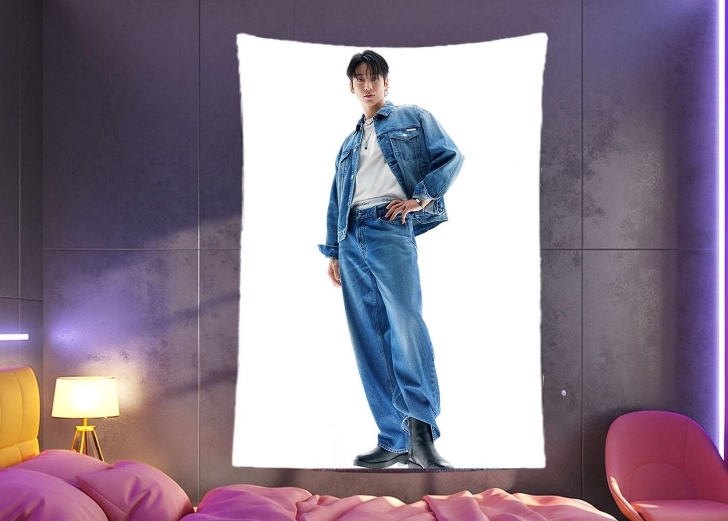 Jungkook Hanging Tapestry | Bantan Boys | Personalized Wall Art | Polyester Fabric | Ship Flag Banner