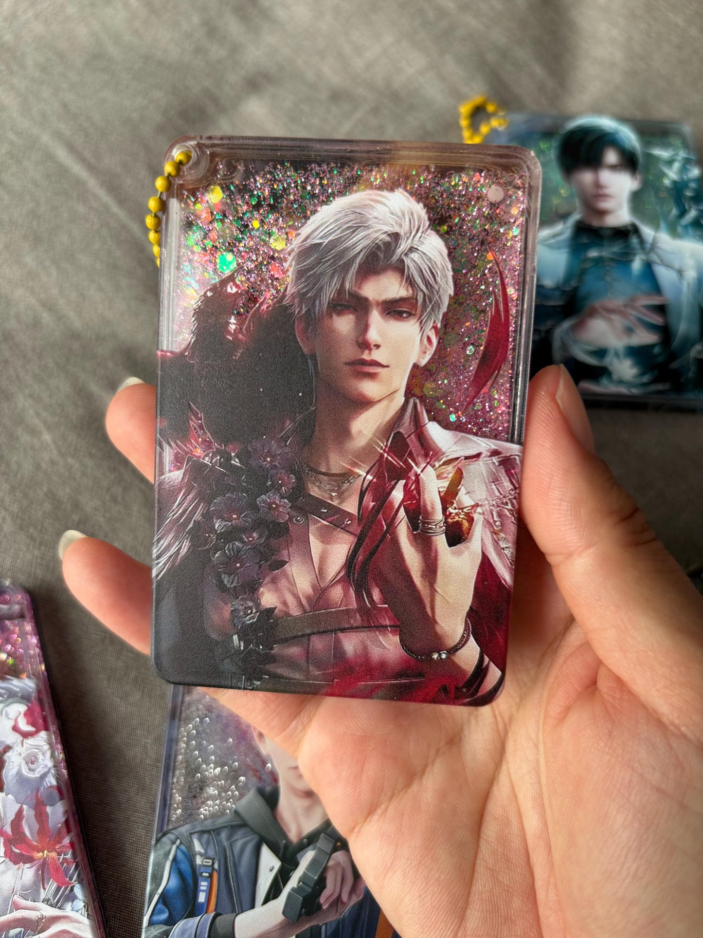 LaDS Acrylic quicksand keychains! Sylus Xavier Rafayel Zayne Caleb Otome gamer gift