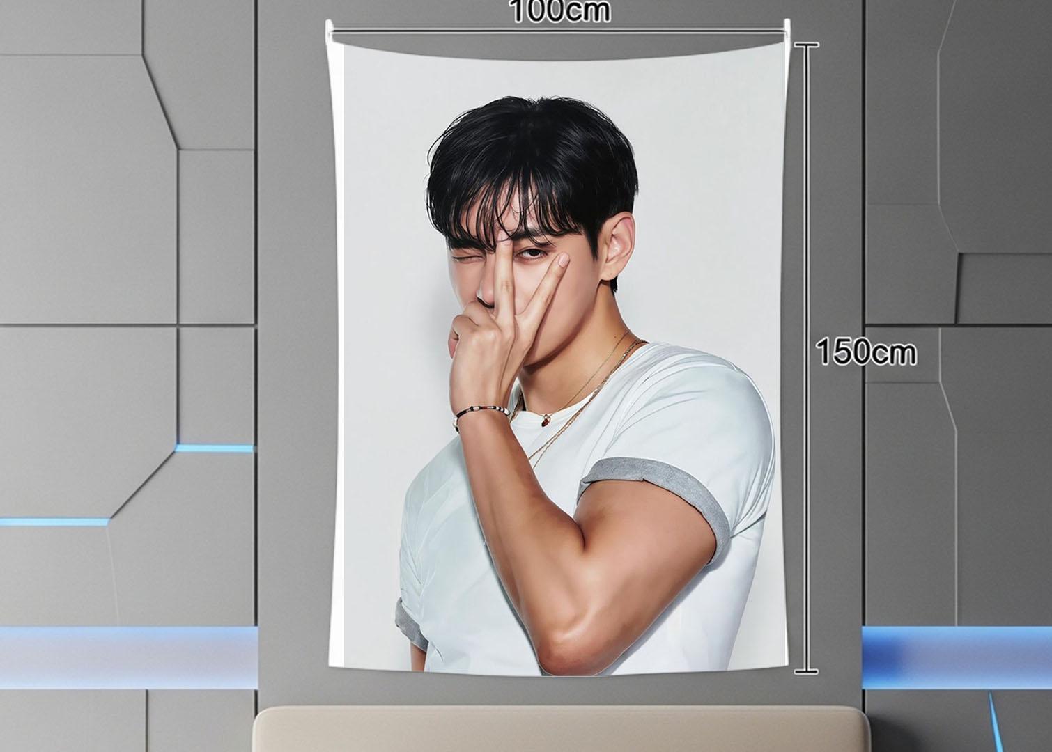 TaeHyung Hanging Tapestry | Bangtan Boys | Personalized Wall Art | Polyester Fabric | Ship Flag Banner