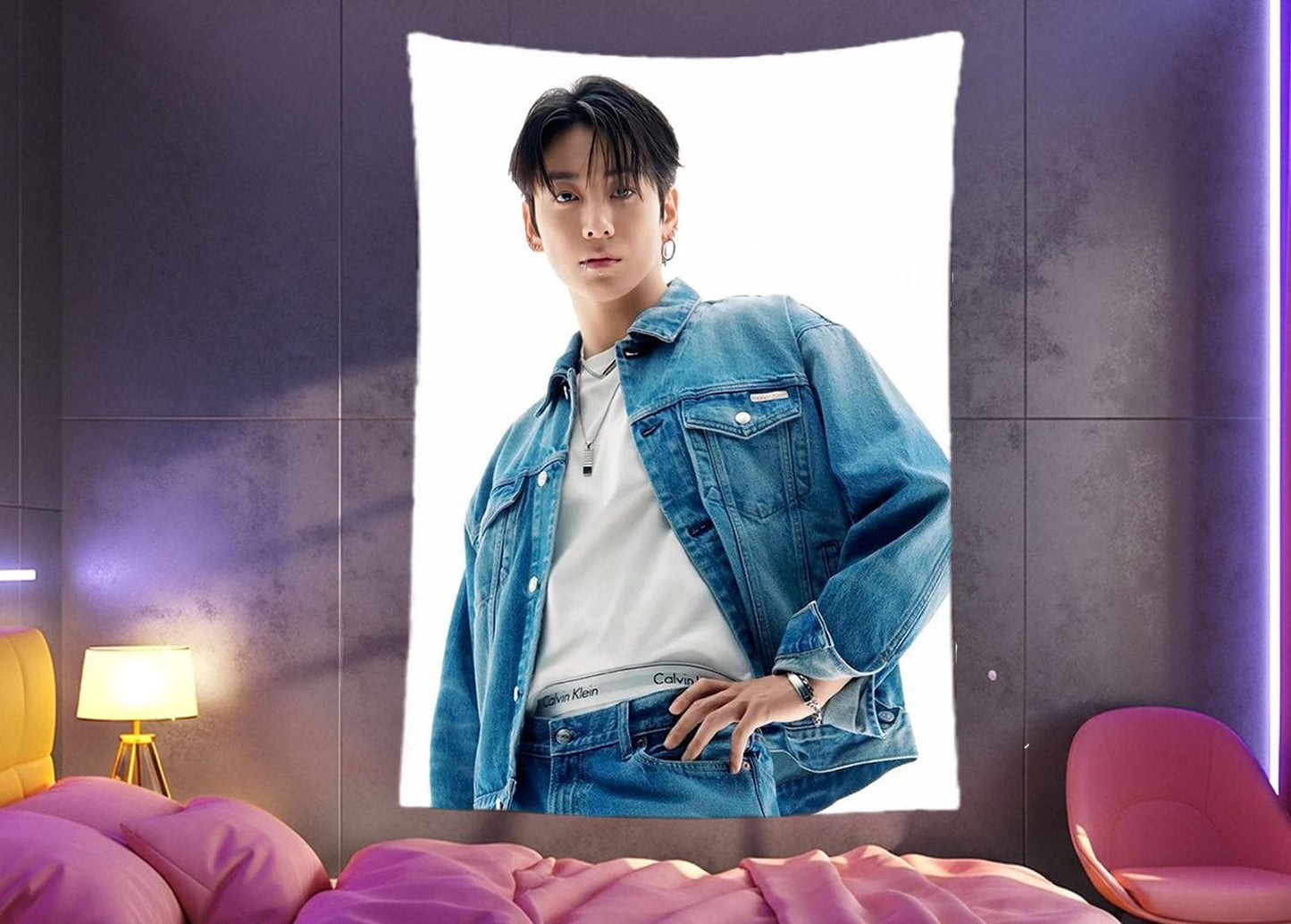 Jungkook Hanging Tapestry | Bantan Boys | Personalized Wall Art | Polyester Fabric | Ship Flag Banner