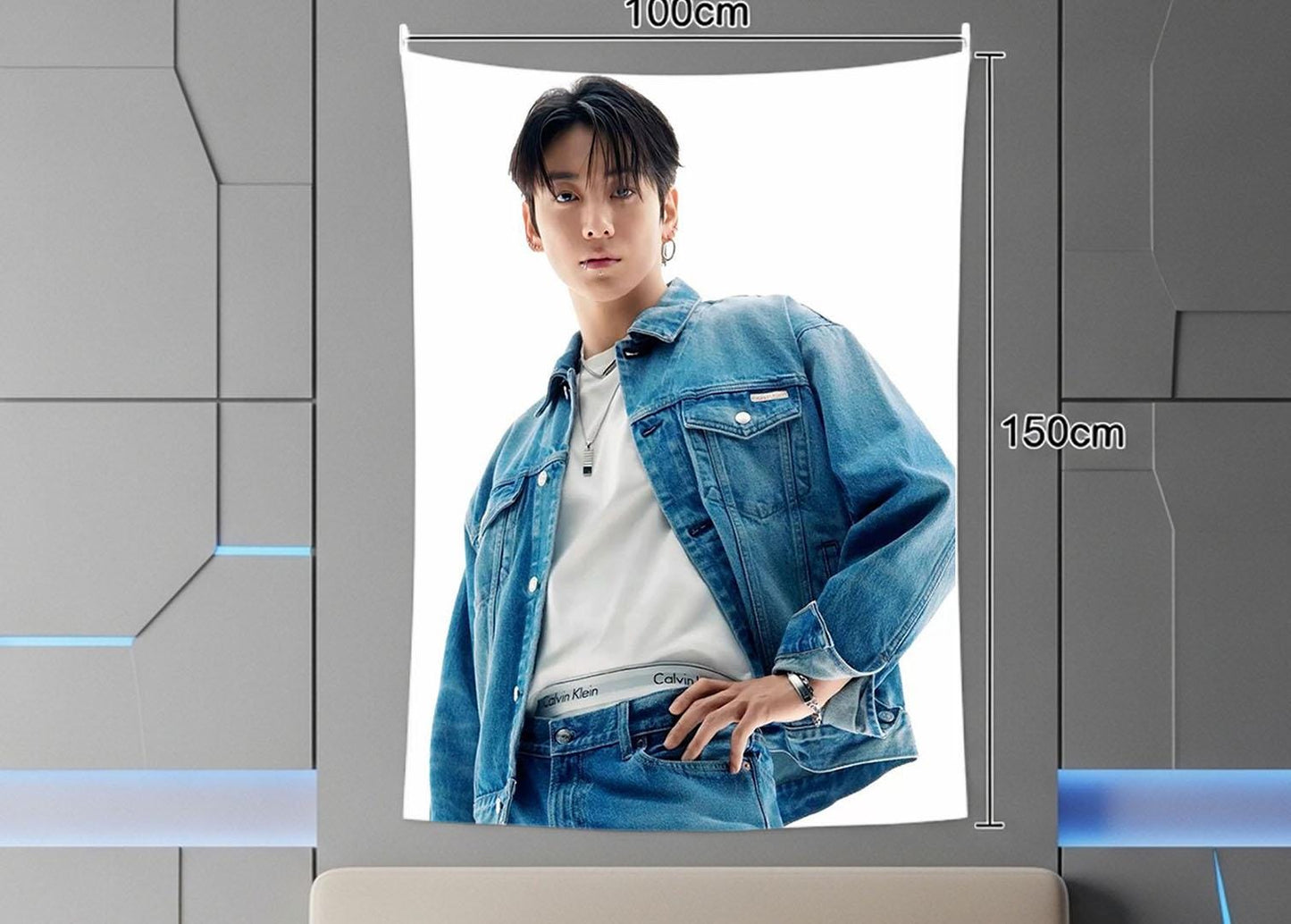 Jungkook Hanging Tapestry | Bantan Boys | Personalized Wall Art | Polyester Fabric | Ship Flag Banner