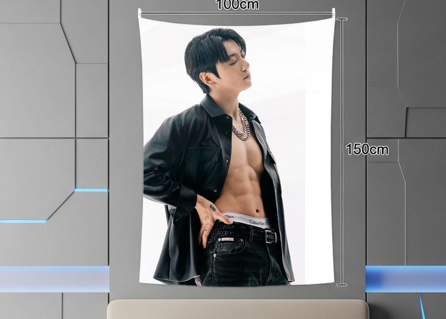 Jungkook Hanging Tapestry | Bantan Boys | Personalized Wall Art | Polyester Fabric | Ship Flag Banner