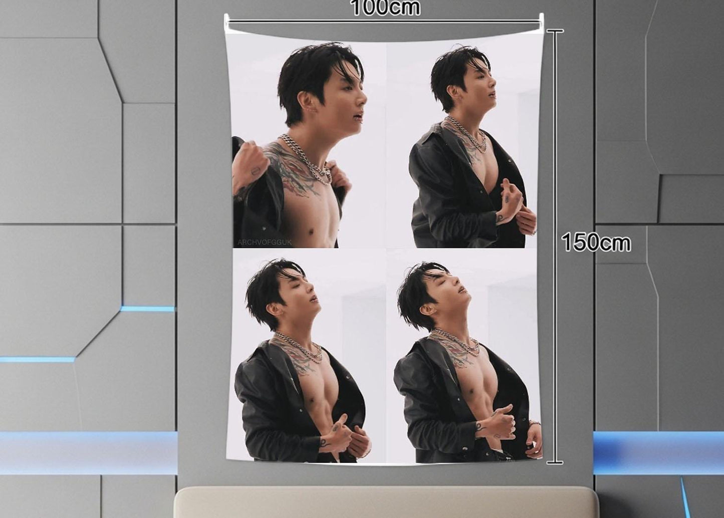 Jungkook Hanging Tapestry | Bantan Boys | Personalized Wall Art | Polyester Fabric | Ship Flag Banner