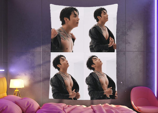 Jungkook Hanging Tapestry | Bantan Boys | Personalized Wall Art | Polyester Fabric | Ship Flag Banner