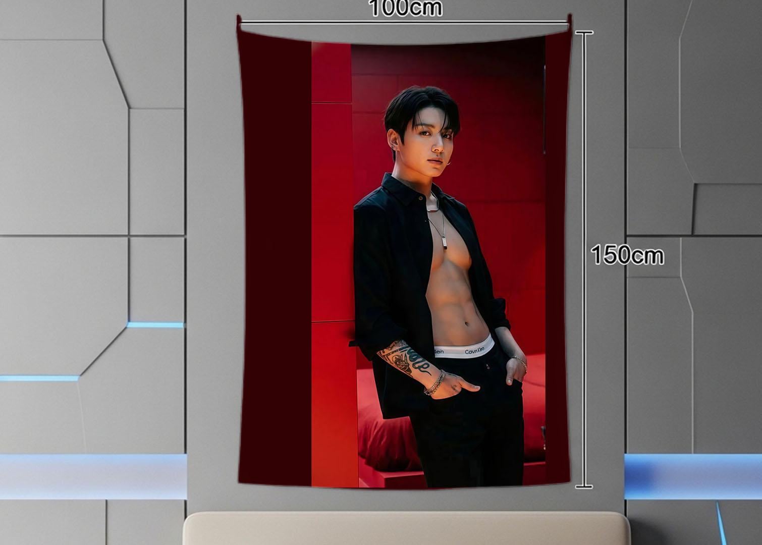 Jungkook Hanging Tapestry | Bantan Boys | Personalized Wall Art | Polyester Fabric | Ship Flag Banner