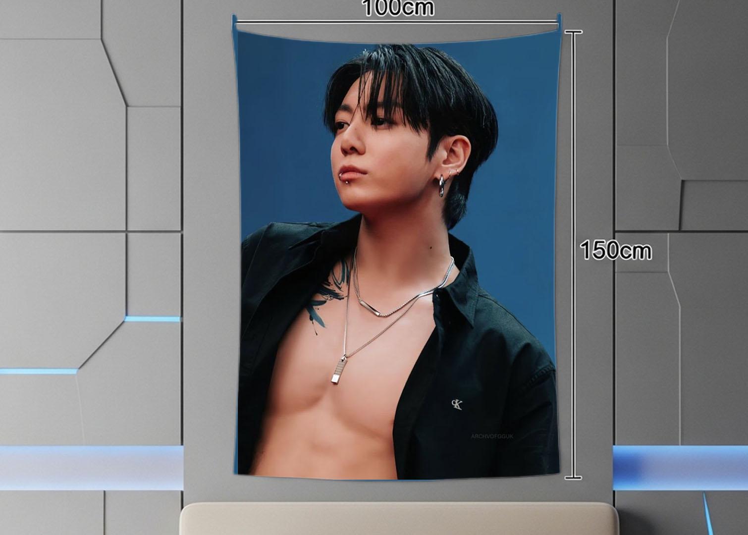 Jungkook Hanging Tapestry | Bantan Boys | Personalized Wall Art | Polyester Fabric | Ship Flag Banner