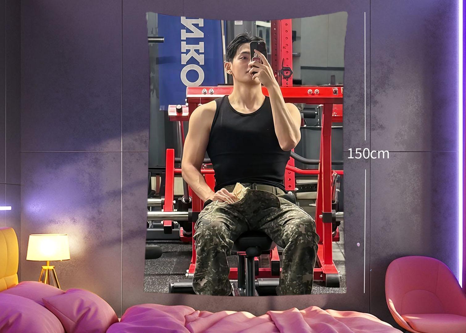 TaeHyung Hanging Tapestry | Bangtan Boys | Personalized Wall Art | Polyester Fabric | Ship Flag Banner