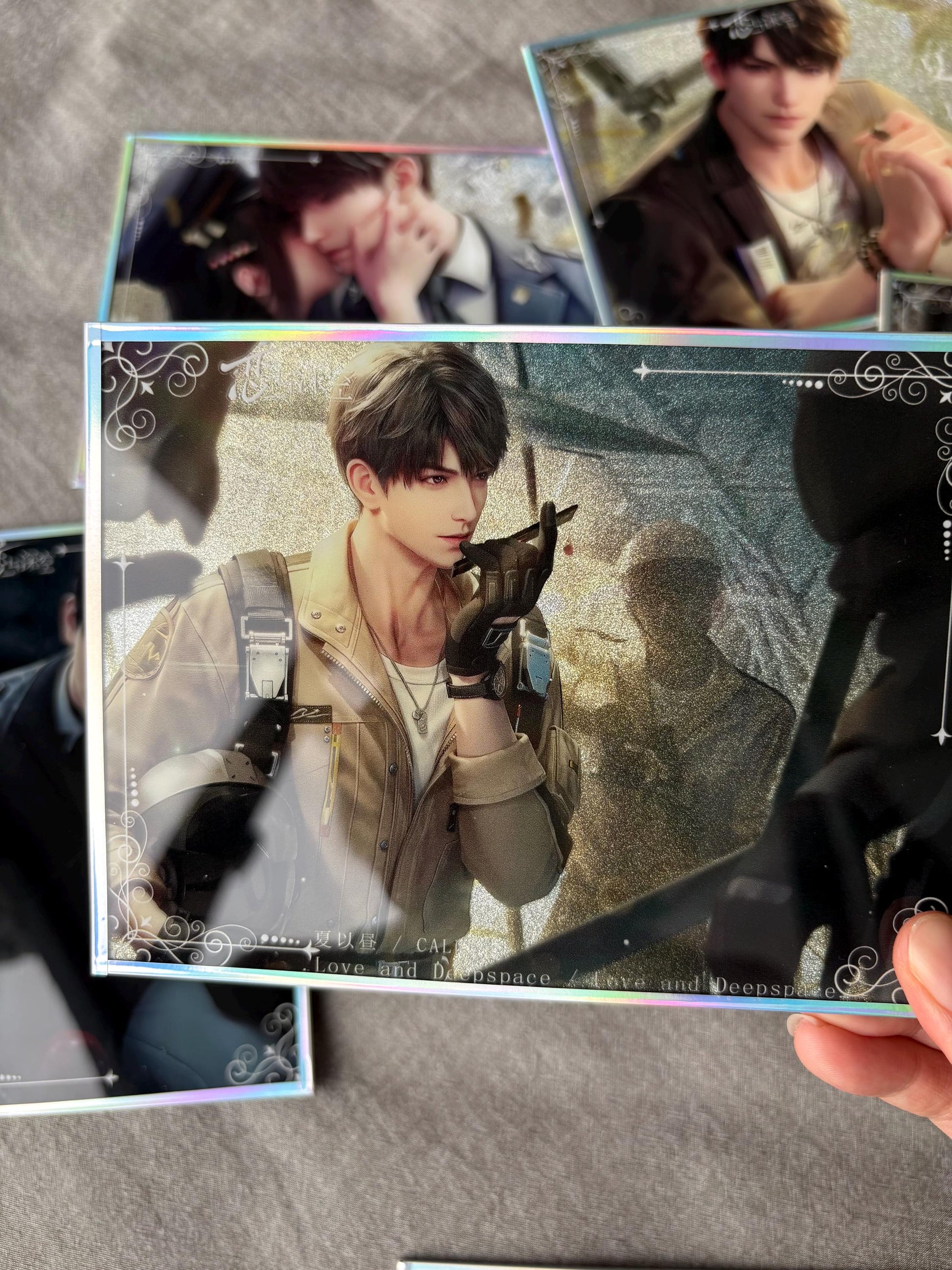 7pc Caleb Holographic Shikishi Cards – Love and Deepspace Fanmade Gifts