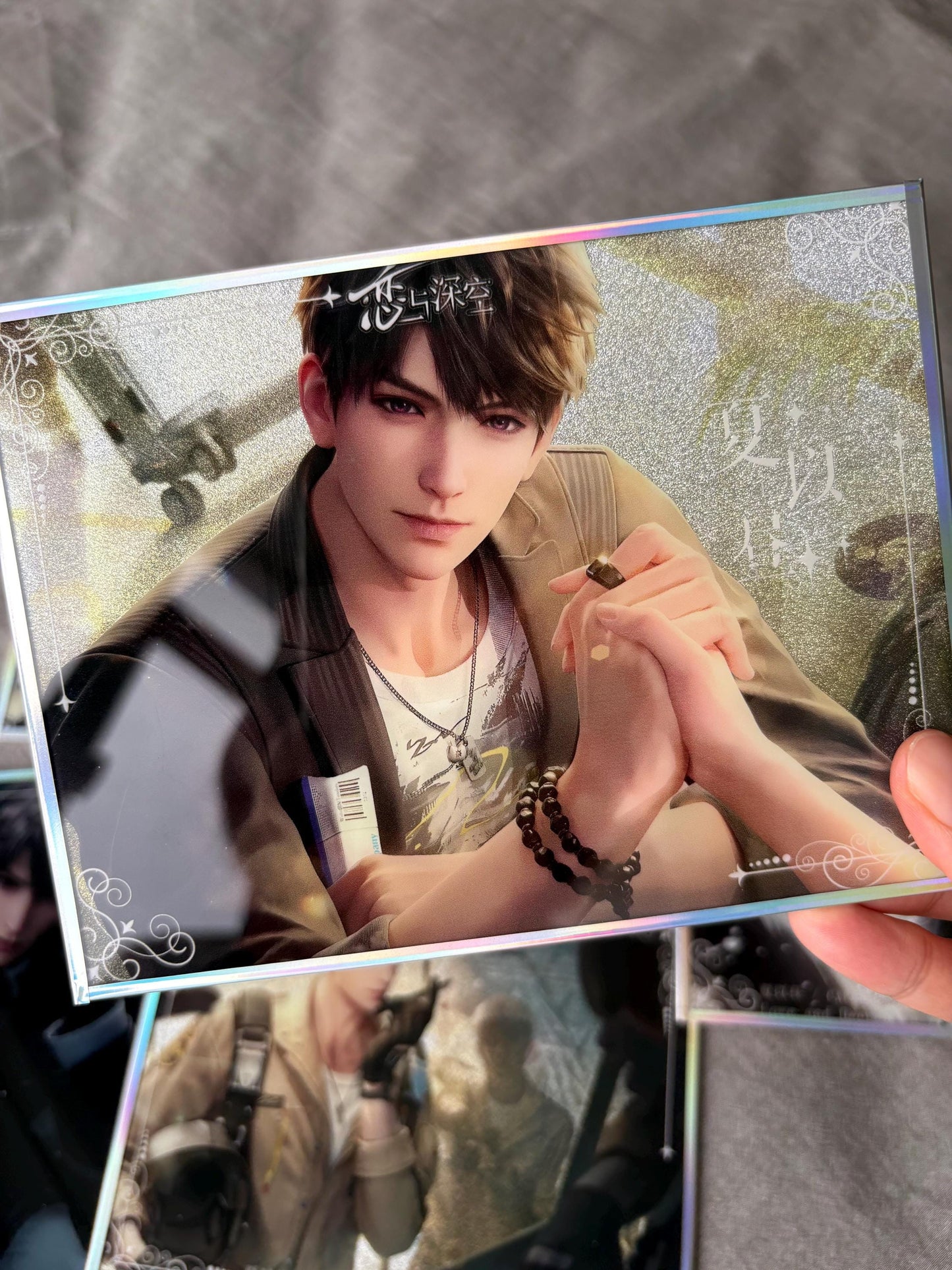 7pc Caleb Holographic Shikishi Cards – Love and Deepspace Fanmade Gifts