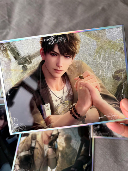 7pc Caleb Holographic Shikishi Cards – Love and Deepspace Fanmade Gifts