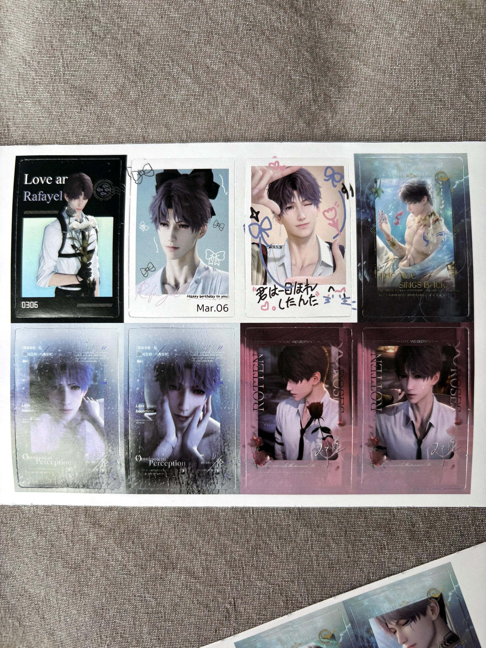 Love and Deepspace Rafayel Stickers: Vinyl Decals, 63pcs