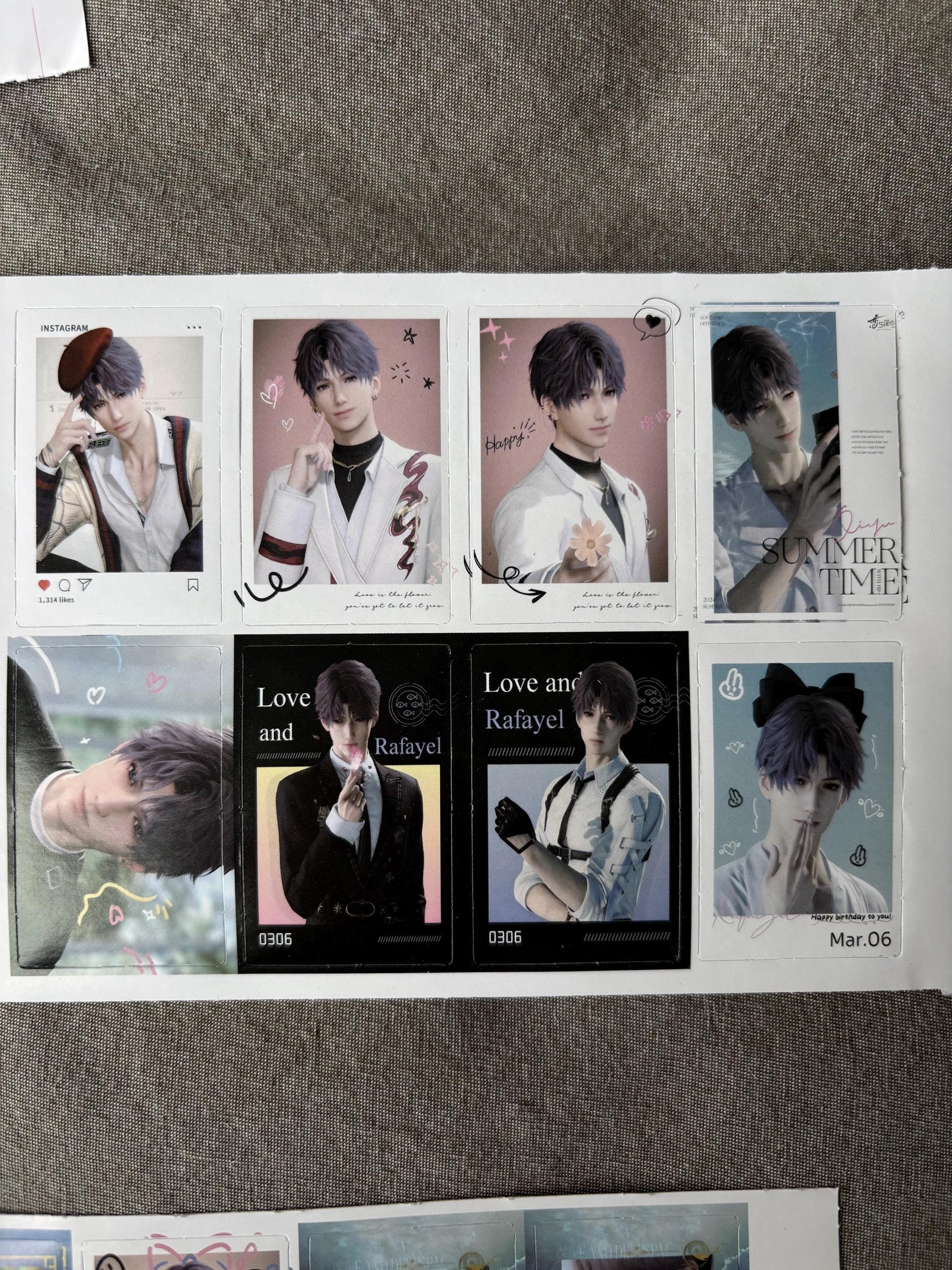 Love and Deepspace Rafayel Stickers: Vinyl Decals, 63pcs