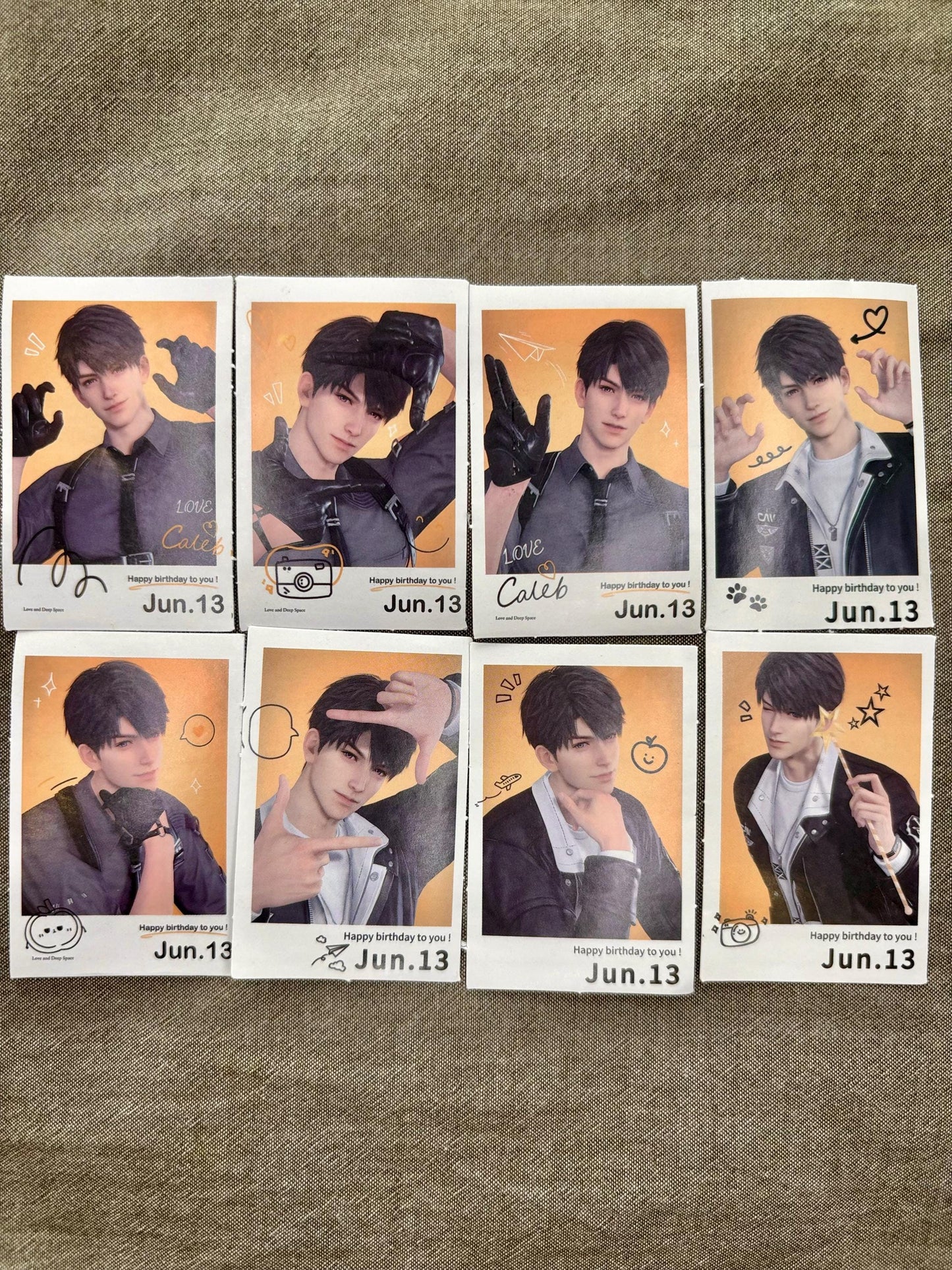 Love and Deepspace Caleb Stickers: 52-Piece Gamer Ita Bag Set