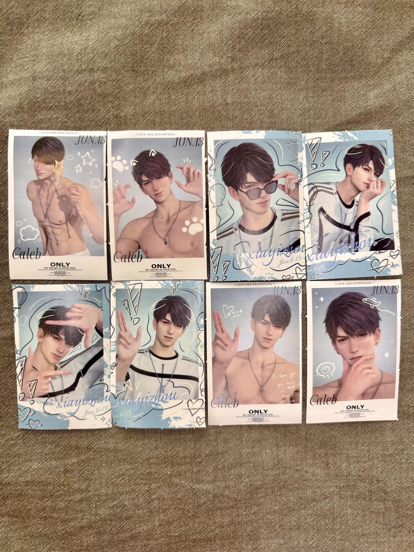 Love and Deepspace Caleb Stickers: 52-Piece Gamer Ita Bag Set