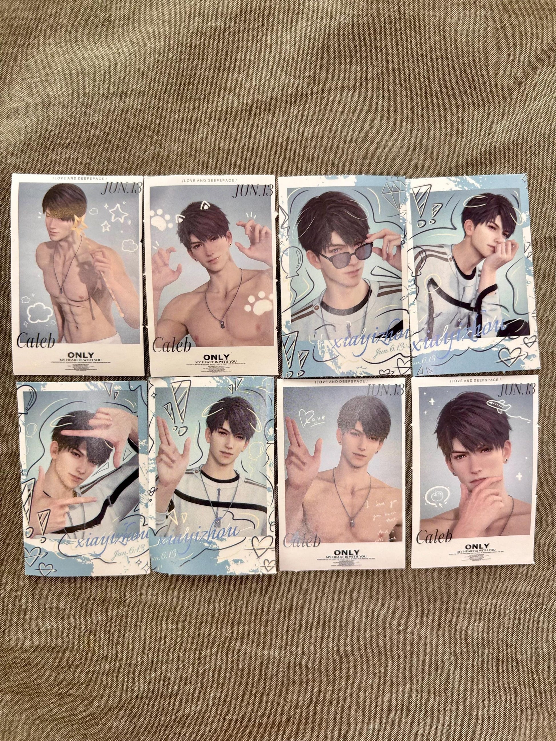 Love and Deepspace Caleb Stickers: 52-Piece Gamer Ita Bag Set