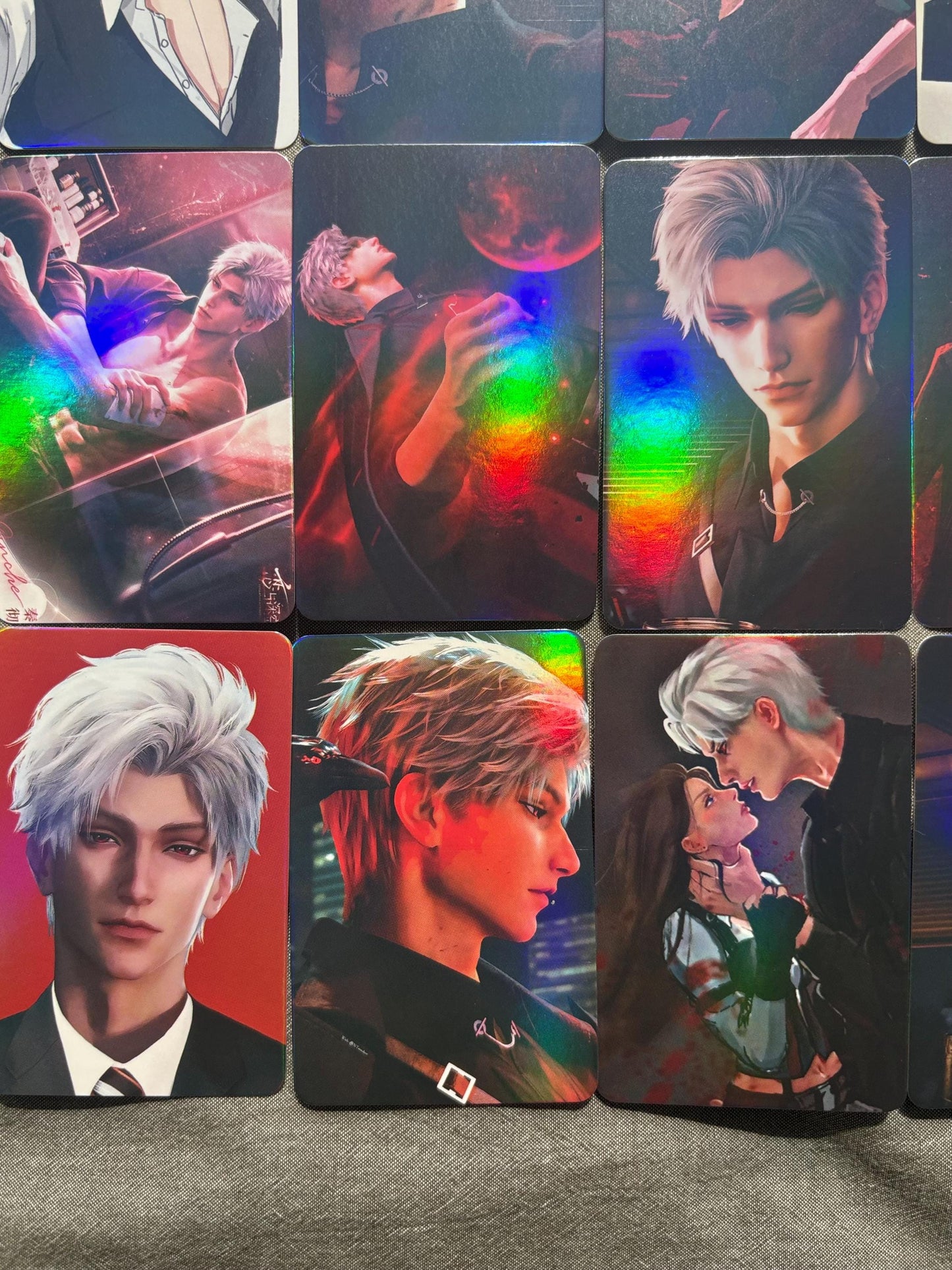 50pcs/set Sylus holographic cards! Love and Deepspace LaDS Xavier Rafayel Zayne Caleb Otome gamer gift