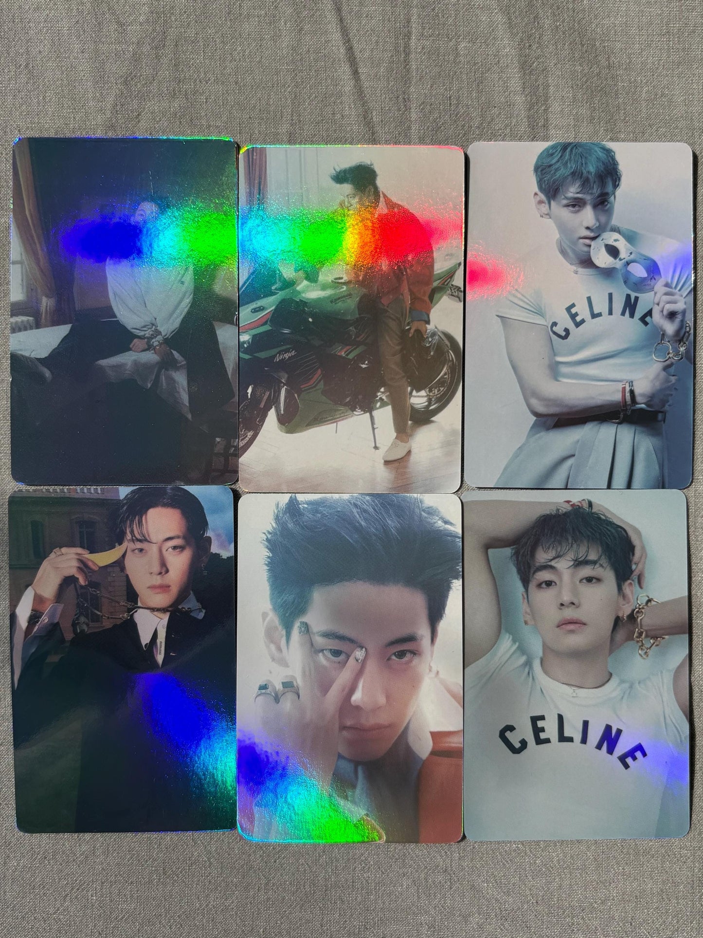 Taehyung 55pc Holographic lomo cards Kpop fan made photocards BTS gift for ARMY