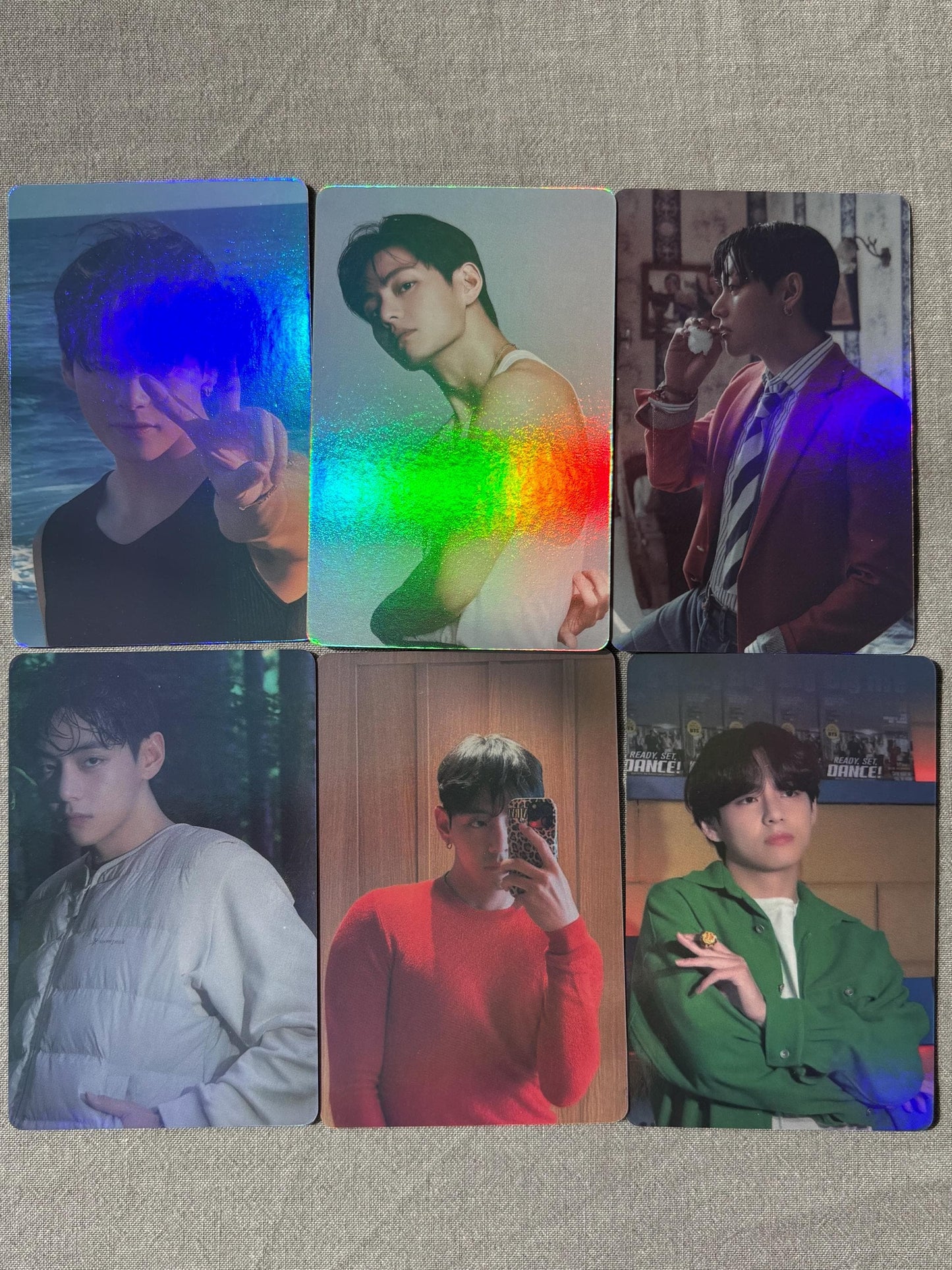 Taehyung 55pc Holographic lomo cards Kpop fan made photocards BTS gift for ARMY