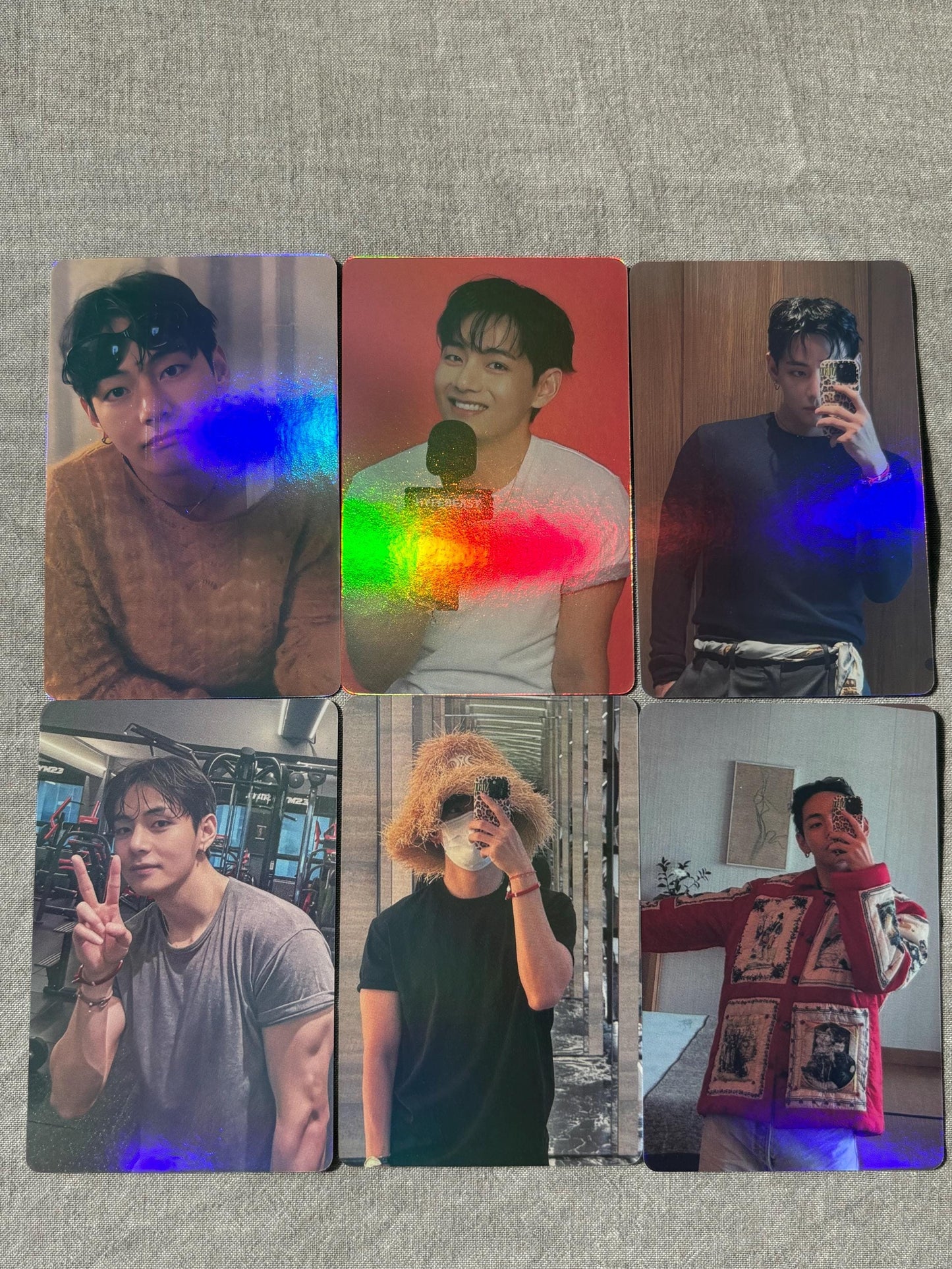 Taehyung 55pc Holographic lomo cards Kpop fan made photocards BTS gift for ARMY