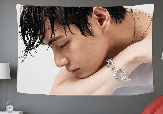 TaeHyung Hanging Tapestry | Bangtan Boys | Personalized Wall Art | Polyester Fabric | Ship Flag Banner