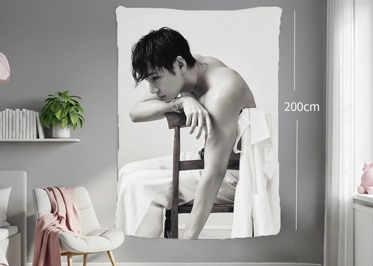 TaeHyung Hanging Tapestry | Bangtan Boys | Personalized Wall Art | Polyester Fabric | Ship Flag Banner